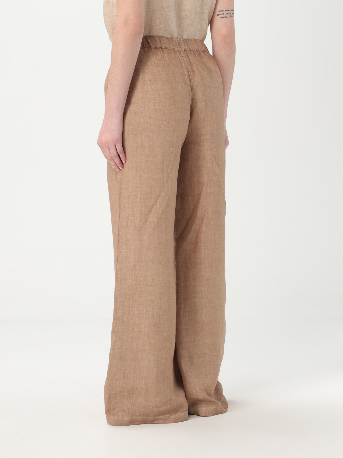 120% LINO PANTS: Pants woman 120% Lino, Tobacco - Img 3
