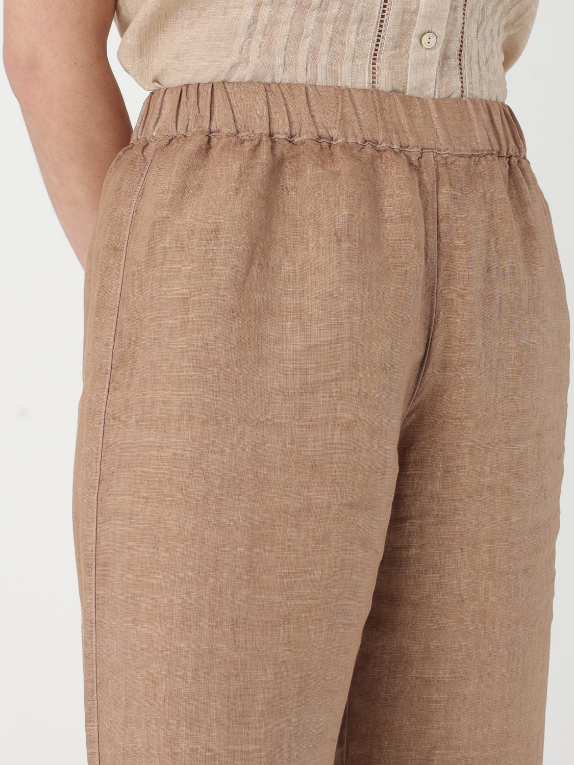 パンツ 120% LINO Woman Pants Tobacco 32ALIW2297000F75332ALIW S00072 120% LINO: Pants woman - Tobacco | 120% Lino pants