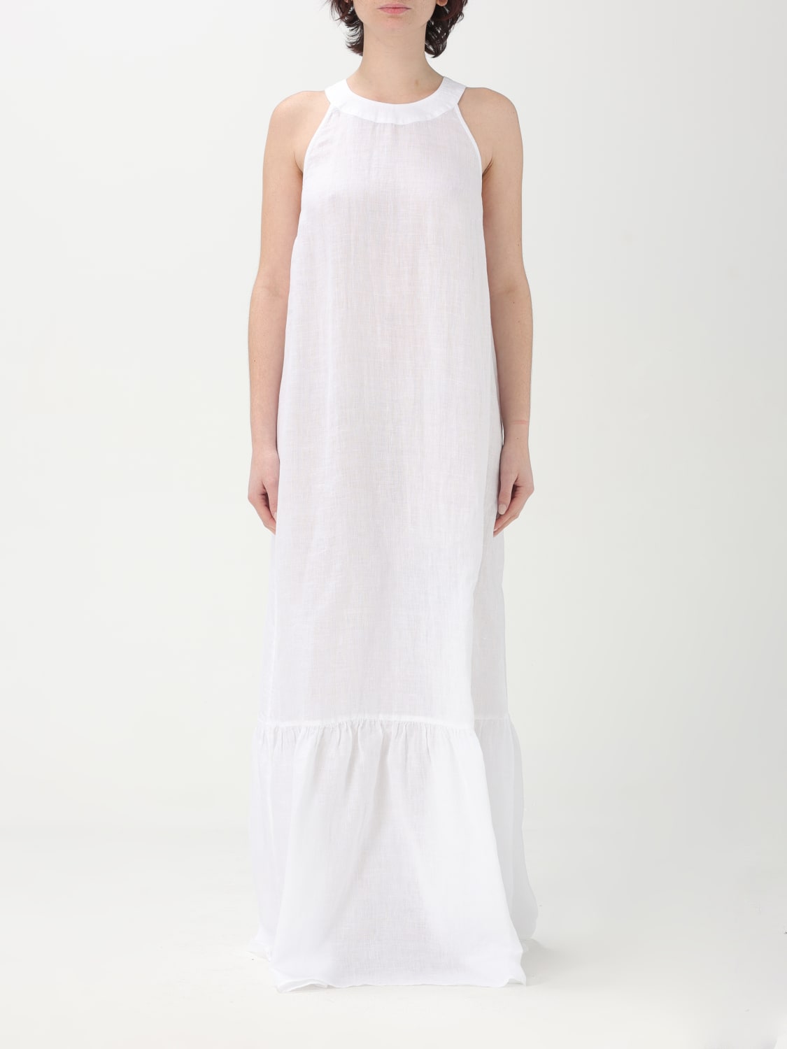 ワンピース 120% LINO Woman Dress White 32ALIW40FV000011532ALIW 000050 120% LINO: Dress woman - White | 120% Lino dress