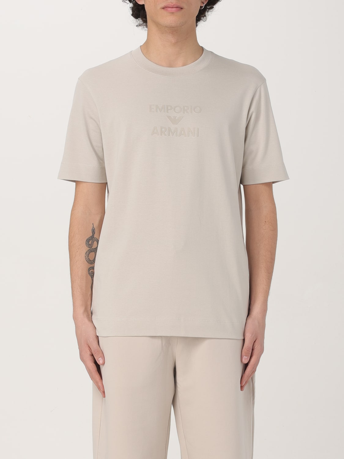 Tシャツ・カットソー EMPORIO ARMANI Men T-shirt Silver EM000780AF12926 U1098 EMPORIO ARMANI: T-shirt men - Silver | Emporio Armani t
