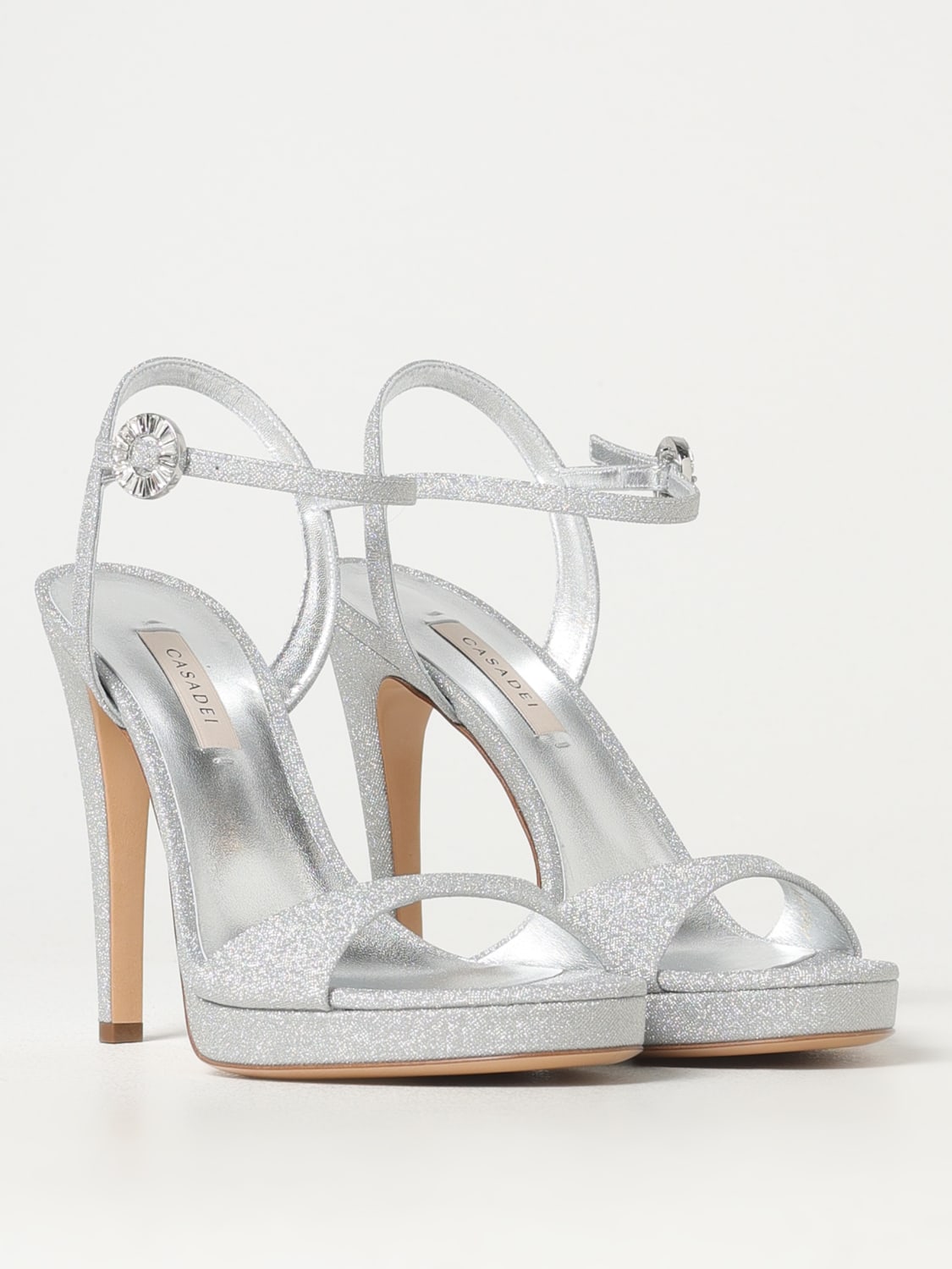 CASADEI HEELED SANDAL: Flat sandals woman Casadei, Silver - Img 2