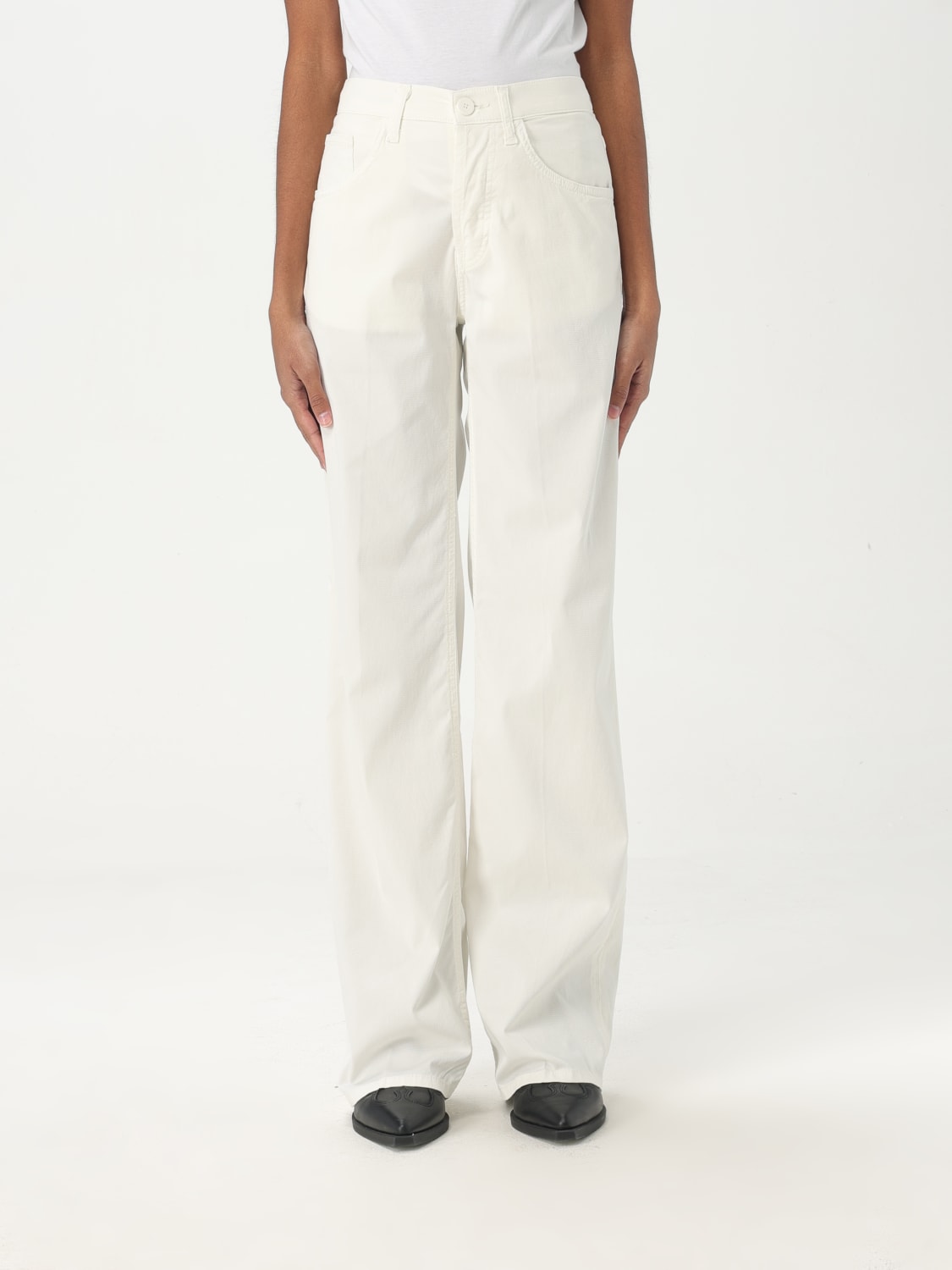 パンツ DONDUP Woman Pants White DP427GSE068DBM5 002 DONDUP: Pants woman - White | Dondup pants DP427GSE068DBM5