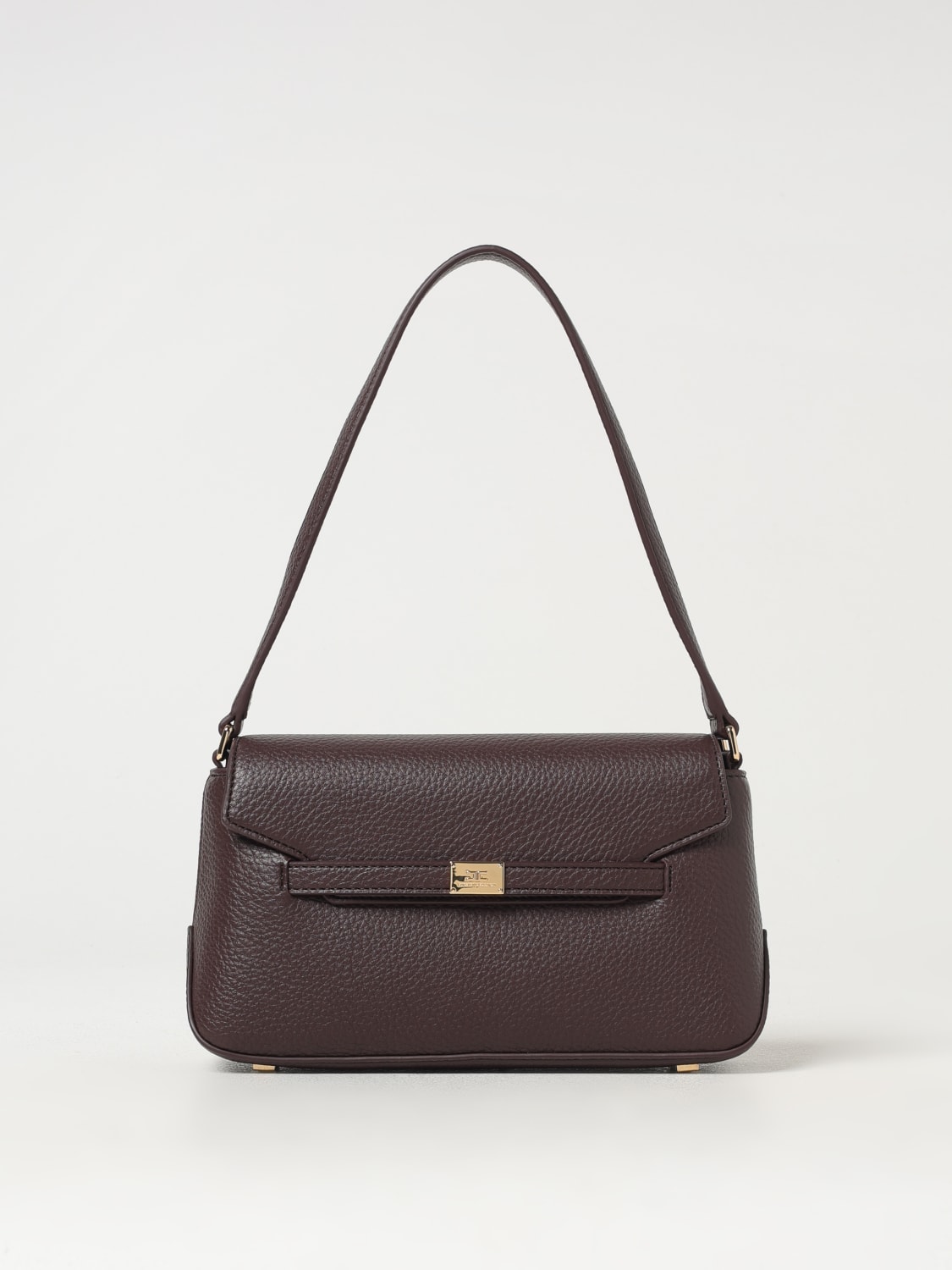 ELISABETTA FRANCHI BORSA A SPALLA: Borsa Elisabetta Franchi in pelle sintetica a grana , Marrone - Img 1