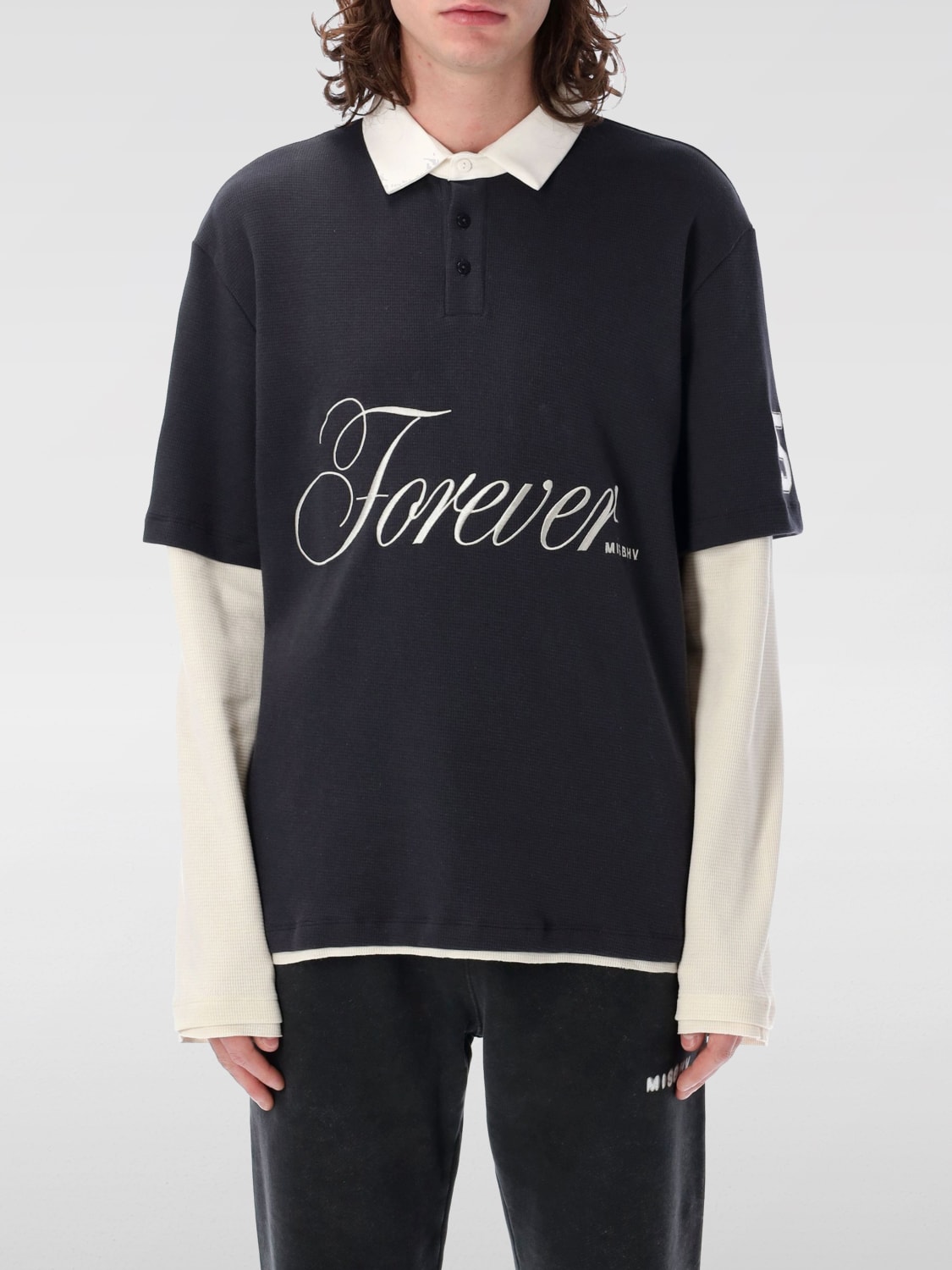 MISBHV T-SHIRT: Polo in cotone organico con slogan Misbhv, Nero - Img 1