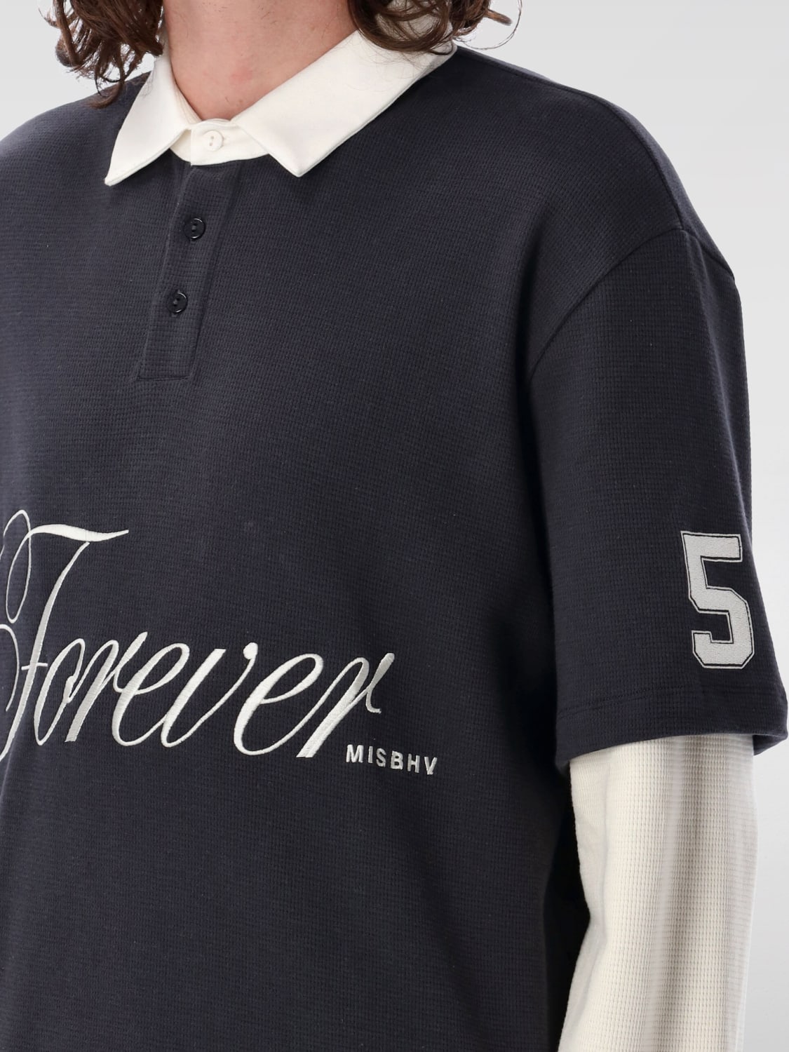 MISBHV T-SHIRT: Polo in cotone organico con slogan Misbhv, Nero - Img 3