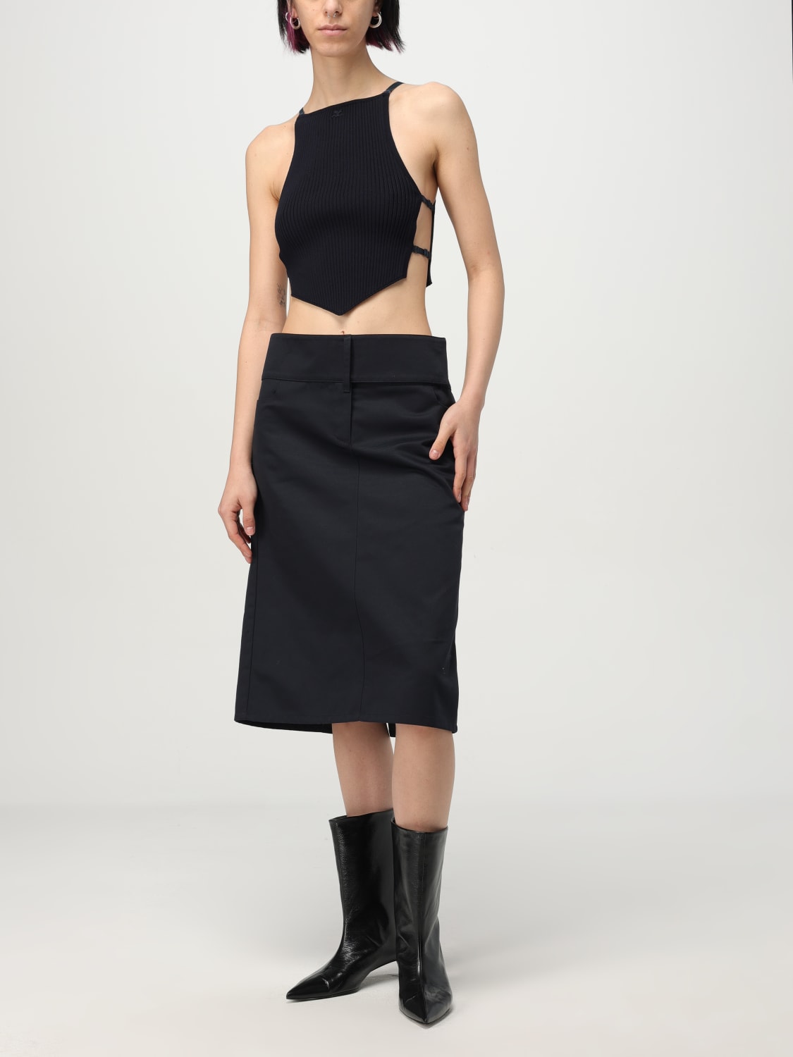スカート COURREGES Woman Skirt Navy 125CJU217PL0178 7075 COURRÈGES: Skirt woman - Navy | Courrèges skirt