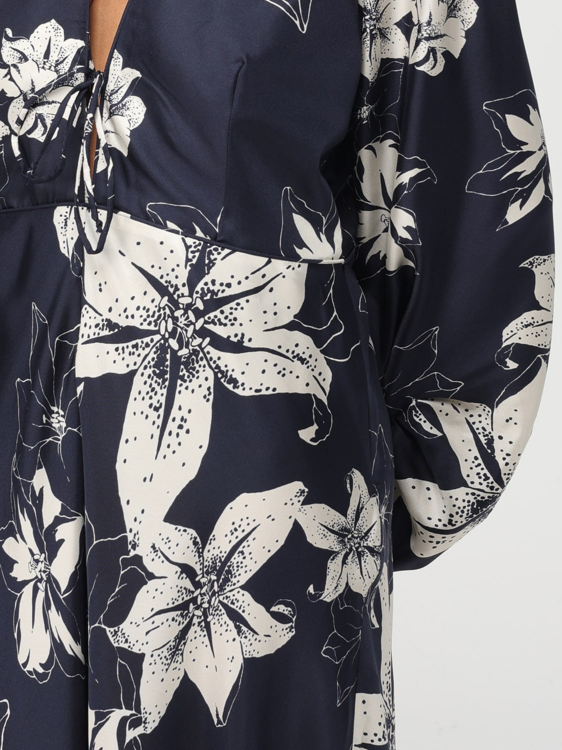 RAQUEL DINIZ ABITO: Abito Raquel Diniz in seta con stampa floreale , Blue - Img 4