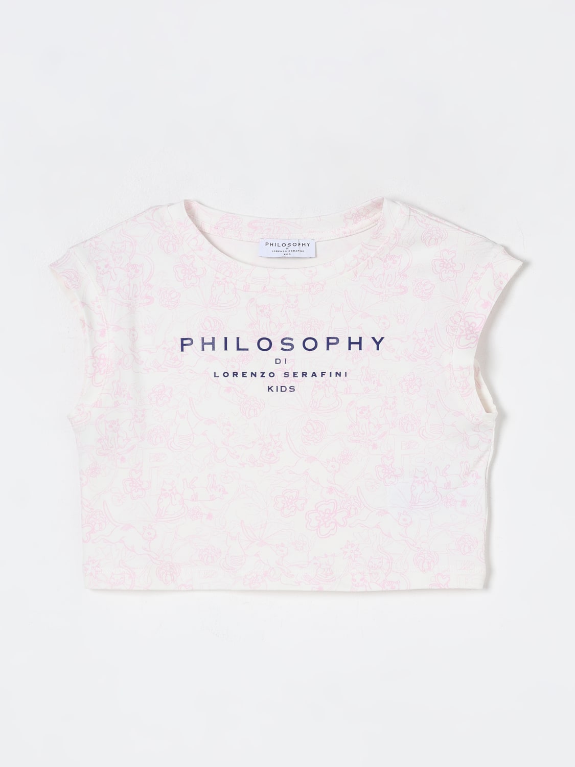 PHILOSOPHY DI LORENZO SERAFINI: Canotta crop - Crema | T