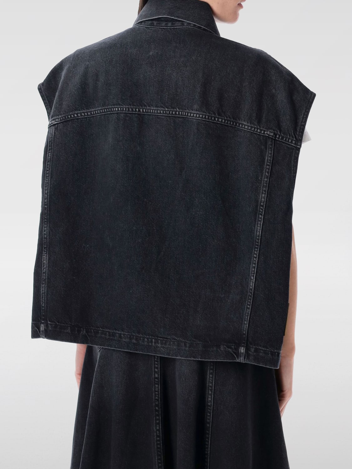 HAIKURE JACKET: Haikure women's denim vest, Black - Img 2