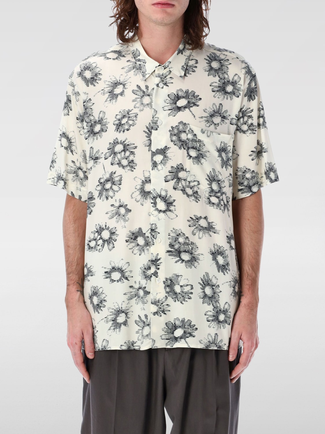 MAGLIANO SHIRT: Magliano viscose shirt with flower print, White - Img 1