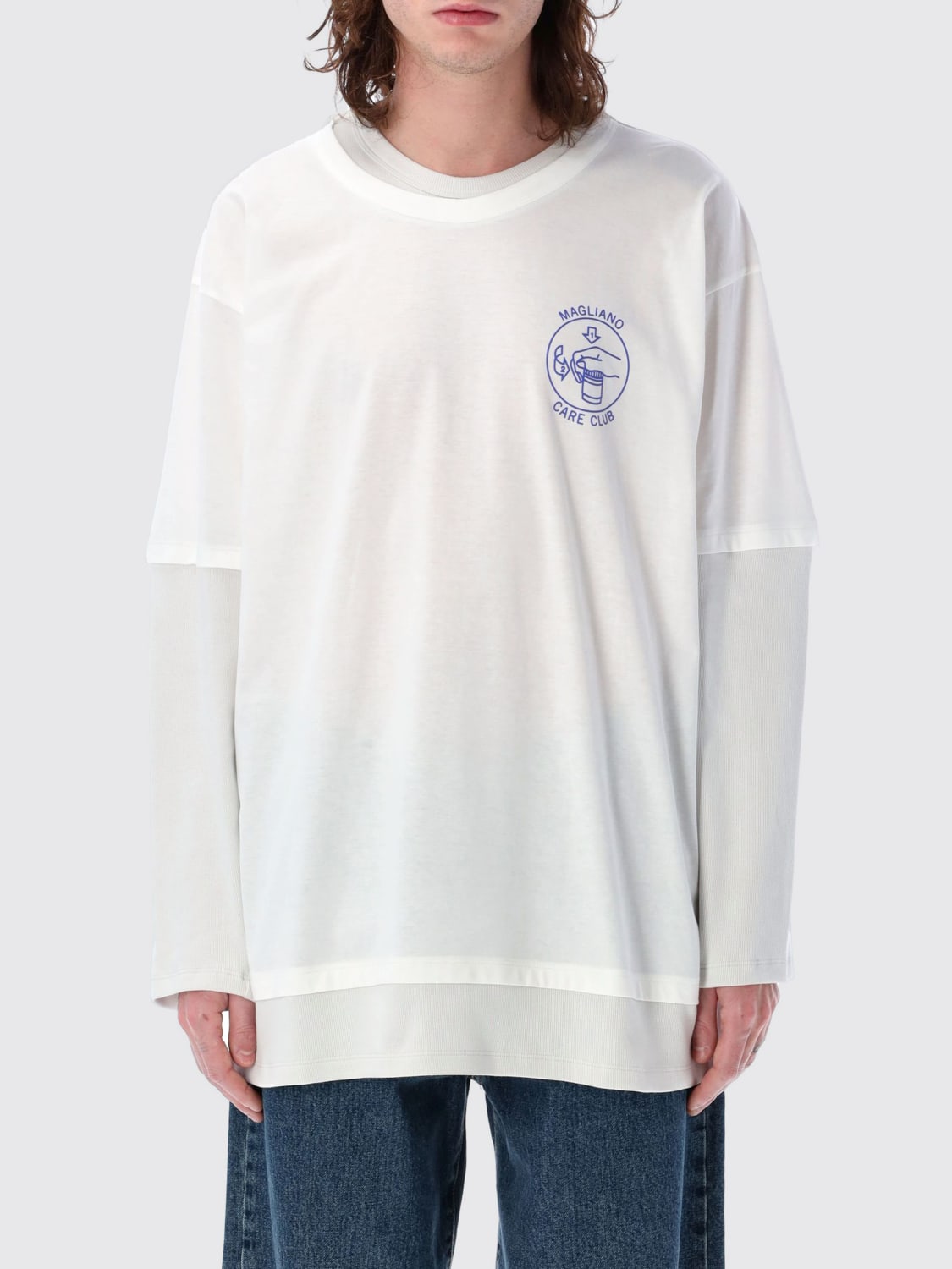 MAGLIANO T-SHIRT: T-shirt oversize con logo Magliano, Bianco - Img 1