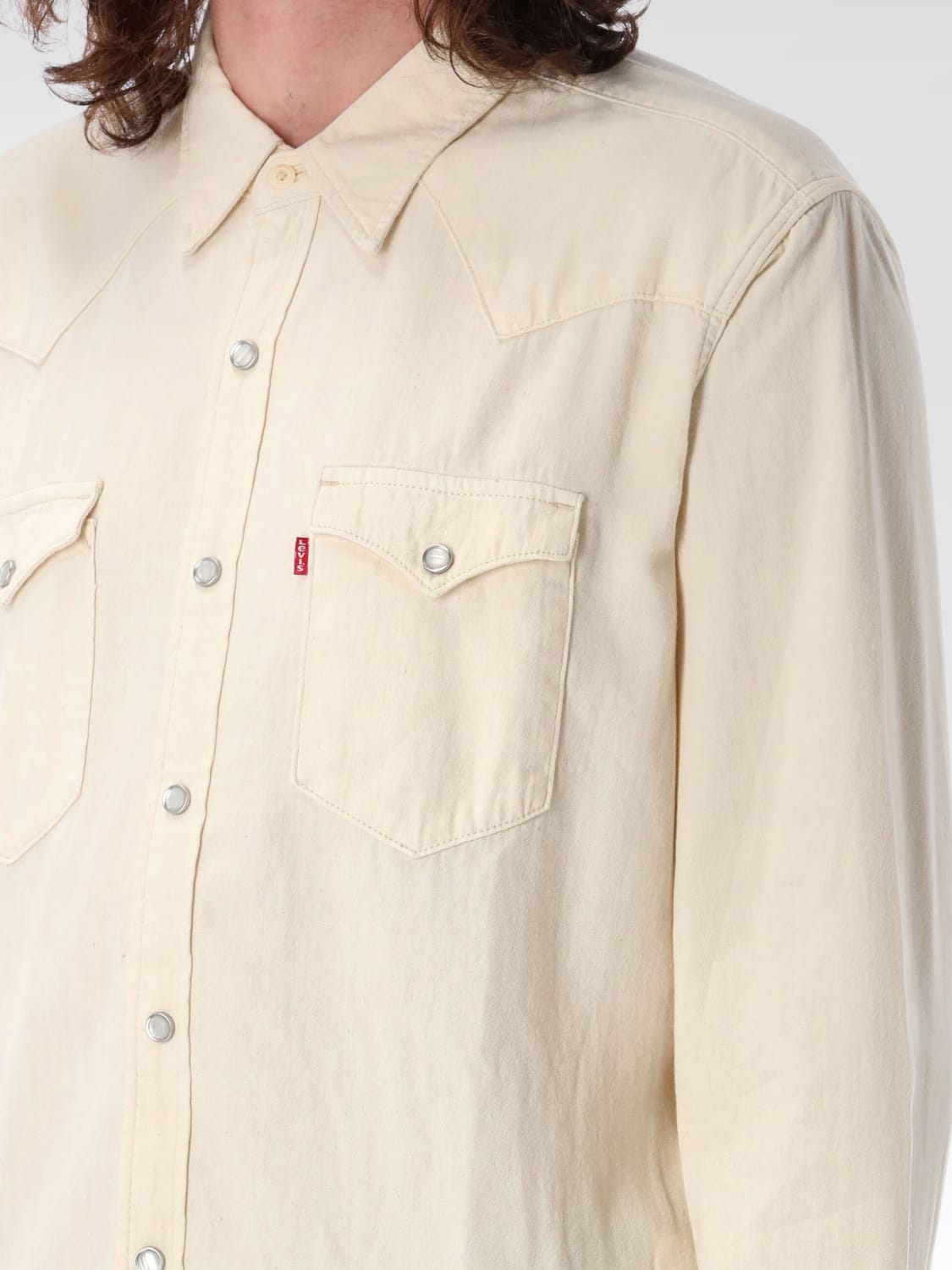 LEVI'S SHIRT: Levi's classic cotton shirt, Beige - Img 3