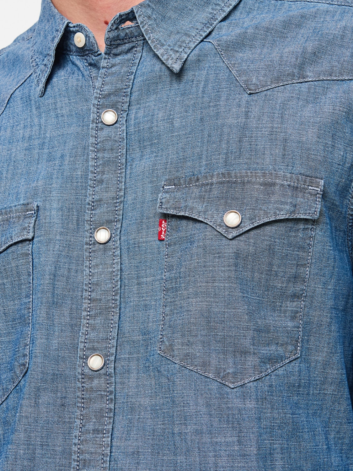 LEVI'S SHIRT: Levi's classic cotton shirt, Blue 2 - Img 4