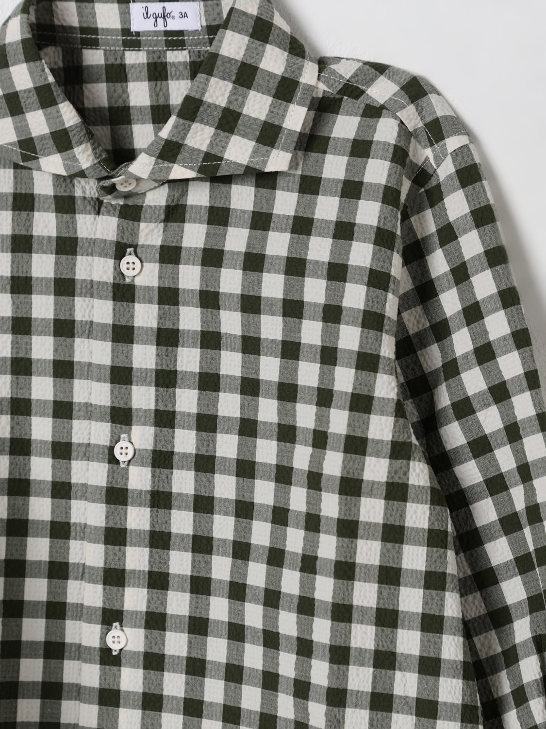 IL GUFO SHIRT: Shirt kids Il Gufo, Grass Green - Img 3