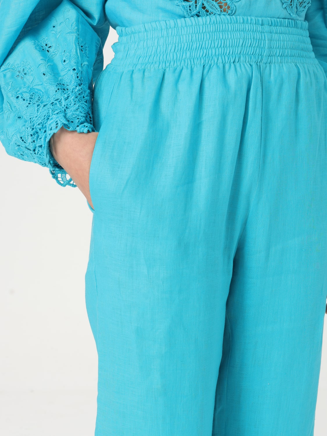 ERMANNO SCERVINO PANTALONE: Pantalone Ermanno Scervino in lino , Turchese - Img 5