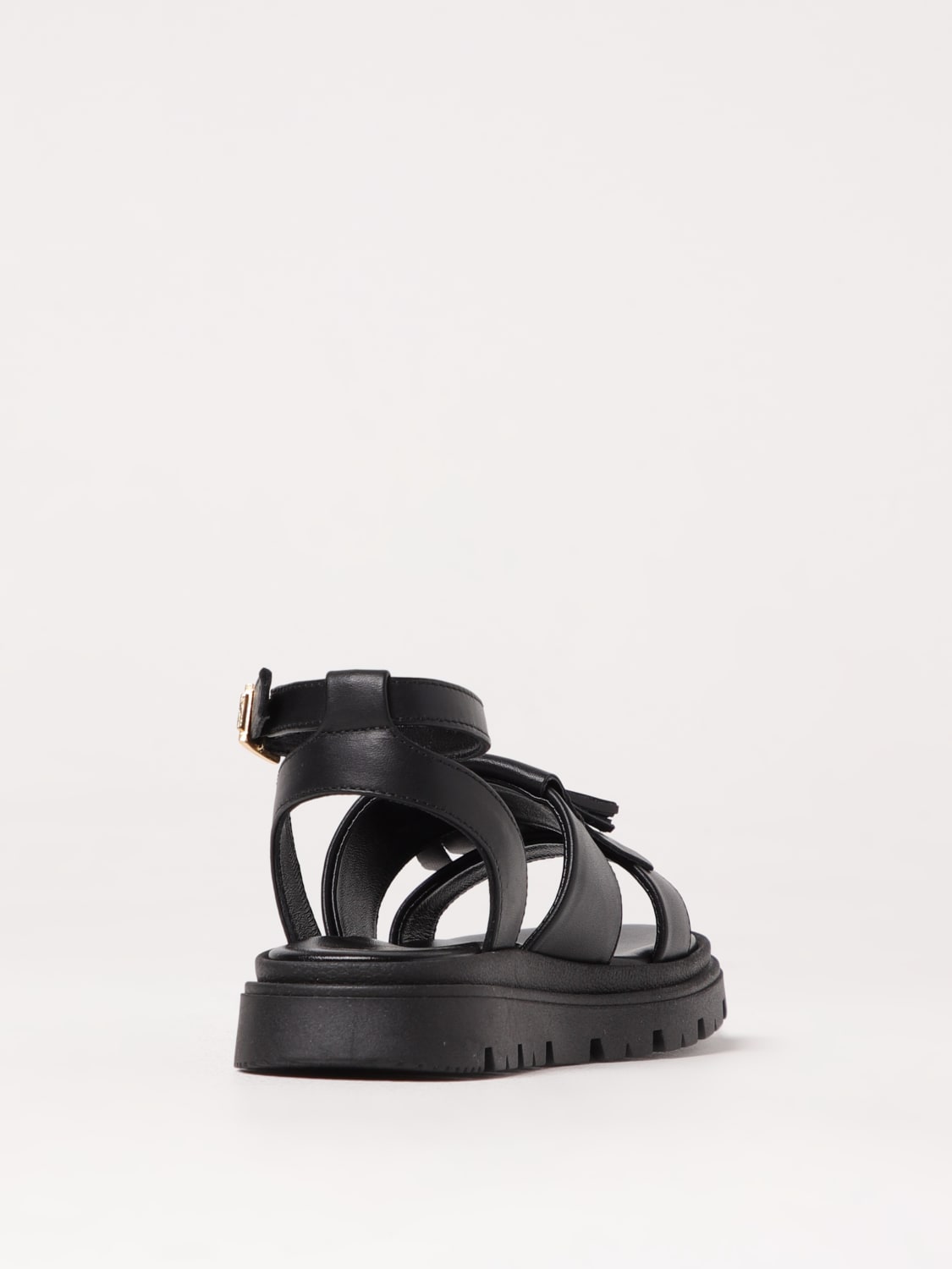 ELISABETTA FRANCHI LA MIA BAMBINA SCARPE: Sandalo Elisabetta Franchi La Mia Bambina in pelle con nappe , Nero - Img 3