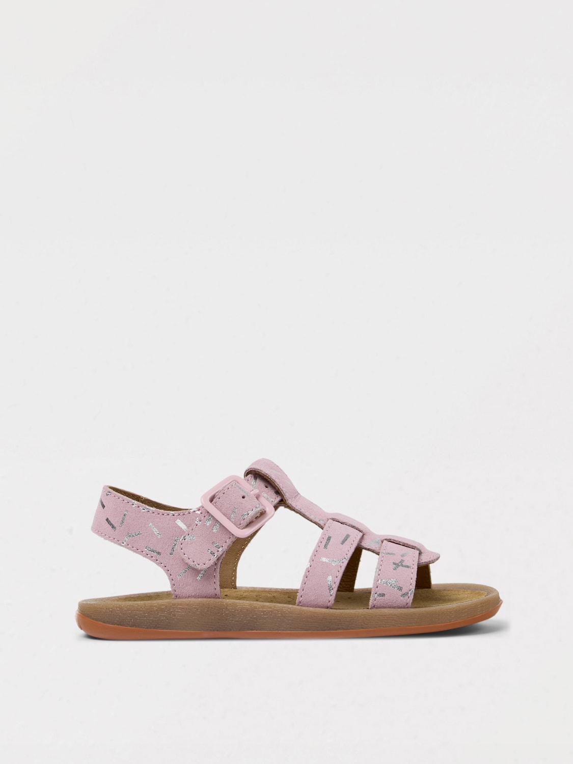 CAMPER SCARPE: Sandalo Bicho Camper in camoscio con stampa grafica , Rosa - Img 1