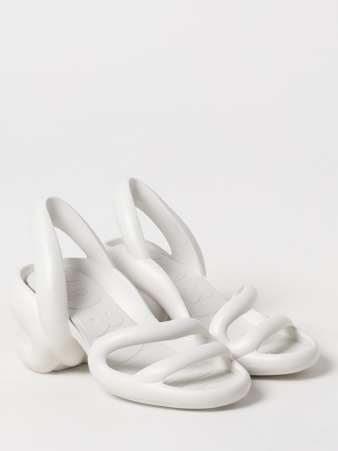CAMPER HEELED SANDAL: Flat sandals woman Camper, White - Img 2