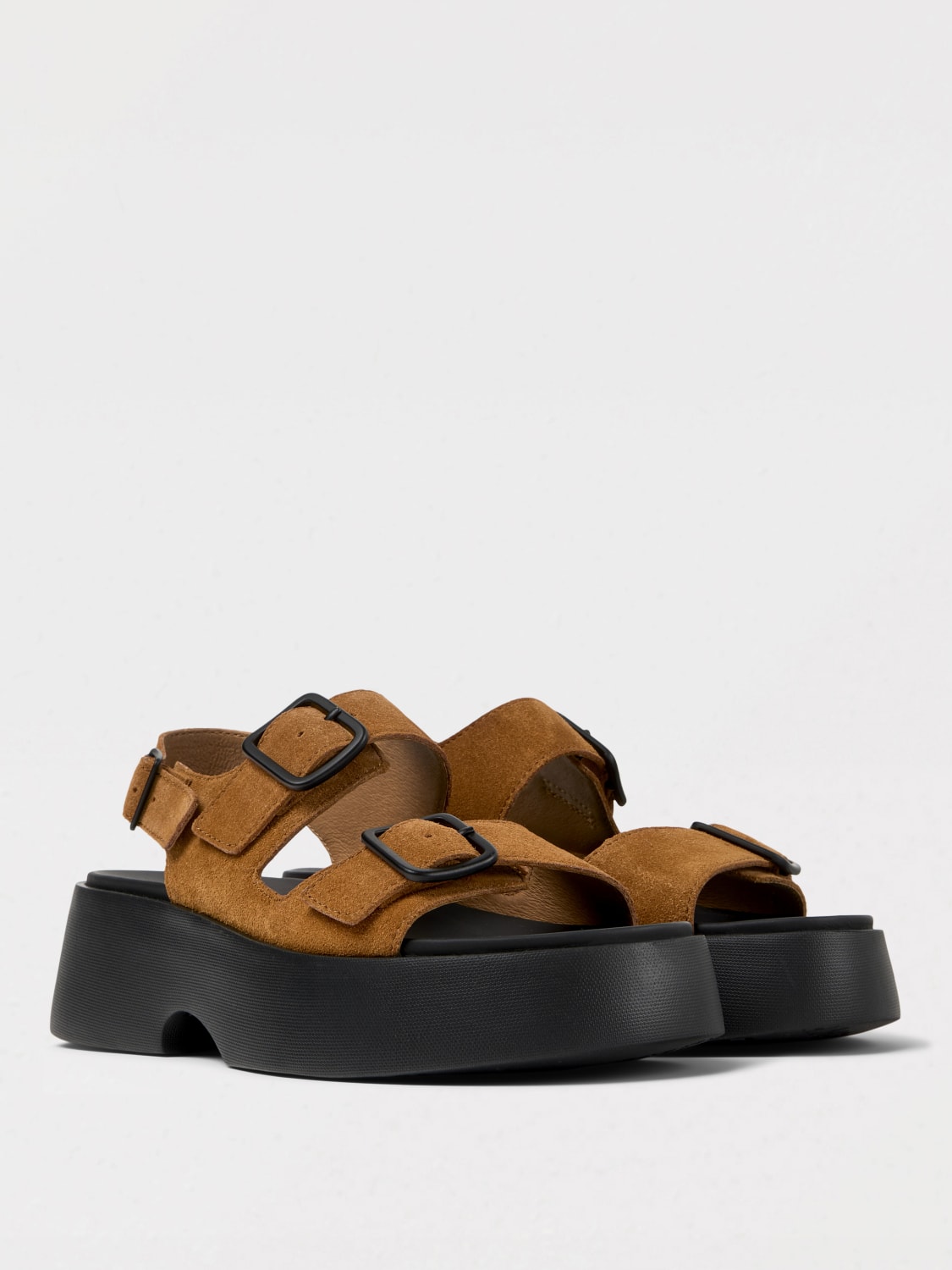 CAMPER HEELED SANDAL: Flat sandals woman Camper, Brown - Img 2