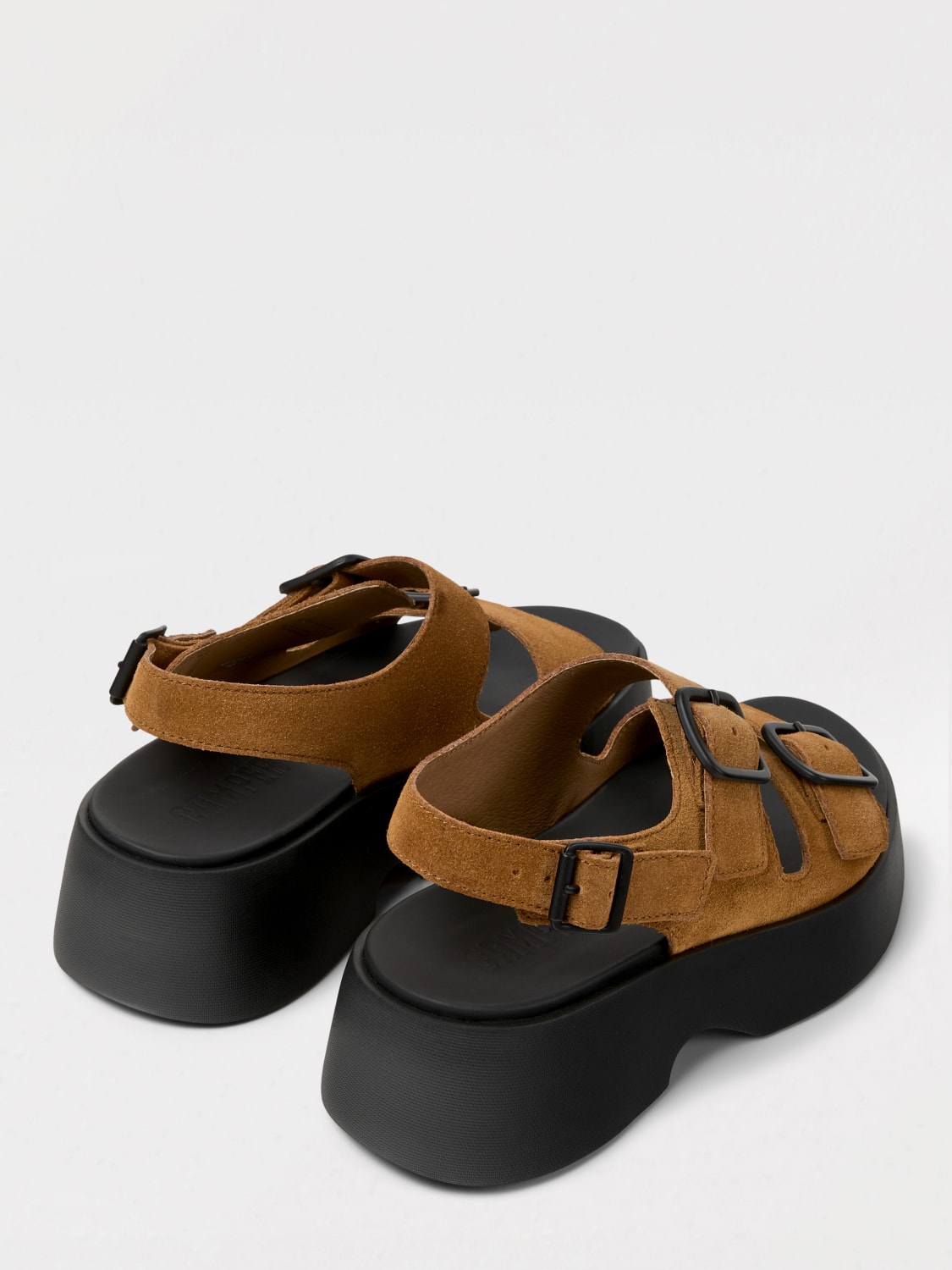 CAMPER HEELED SANDAL: Flat sandals woman Camper, Brown - Img 3