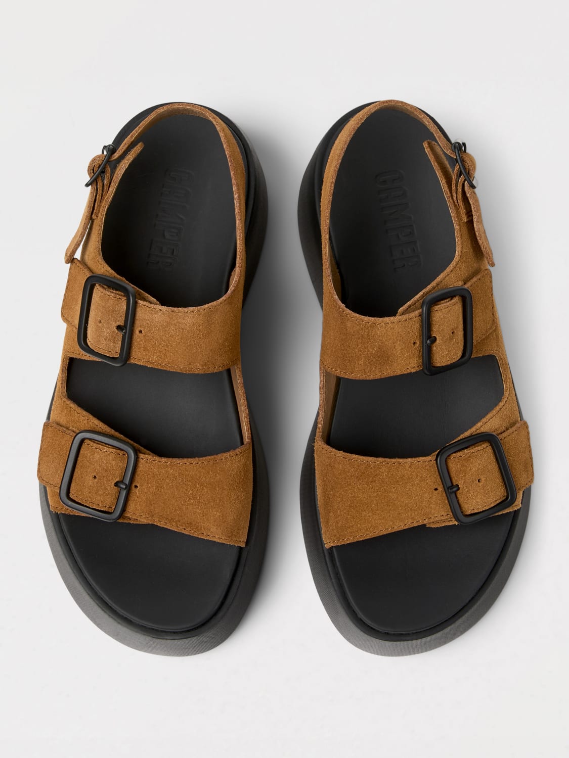 CAMPER HEELED SANDAL: Flat sandals woman Camper, Brown - Img 4