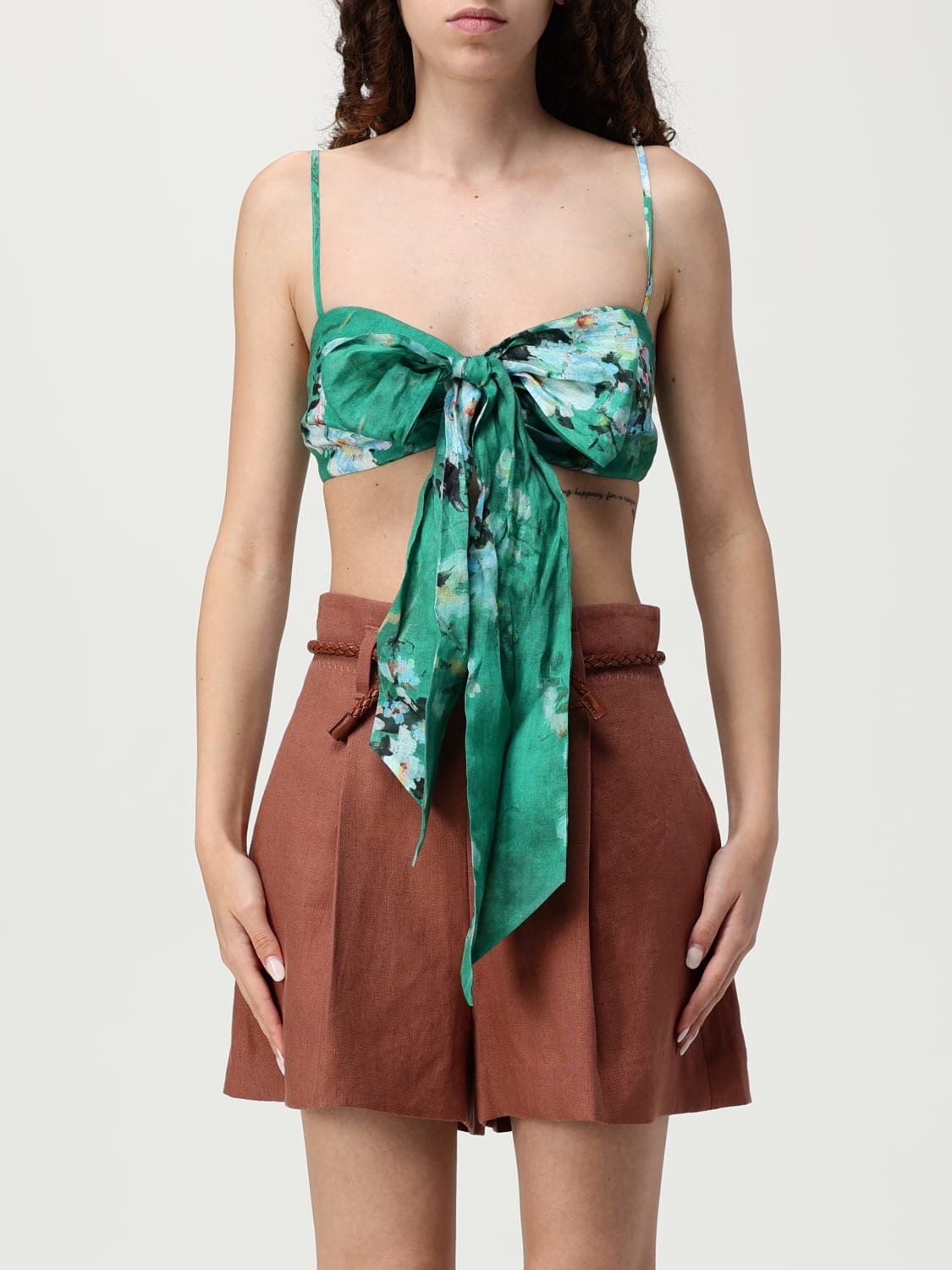Tシャツ・カットソー ZIMMERMANN Women Tunic Tops 1788TRS255GRWCFL GREEN ZIMMERMANN: Top woman - Green | Zimmermann top 1788TRS255
