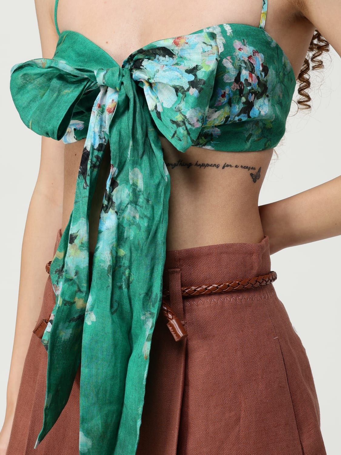 Tシャツ・カットソー ZIMMERMANN Women Tunic Tops 1788TRS255GRWCFL GREEN ZIMMERMANN: Top woman - Green | Zimmermann top 1788TRS255