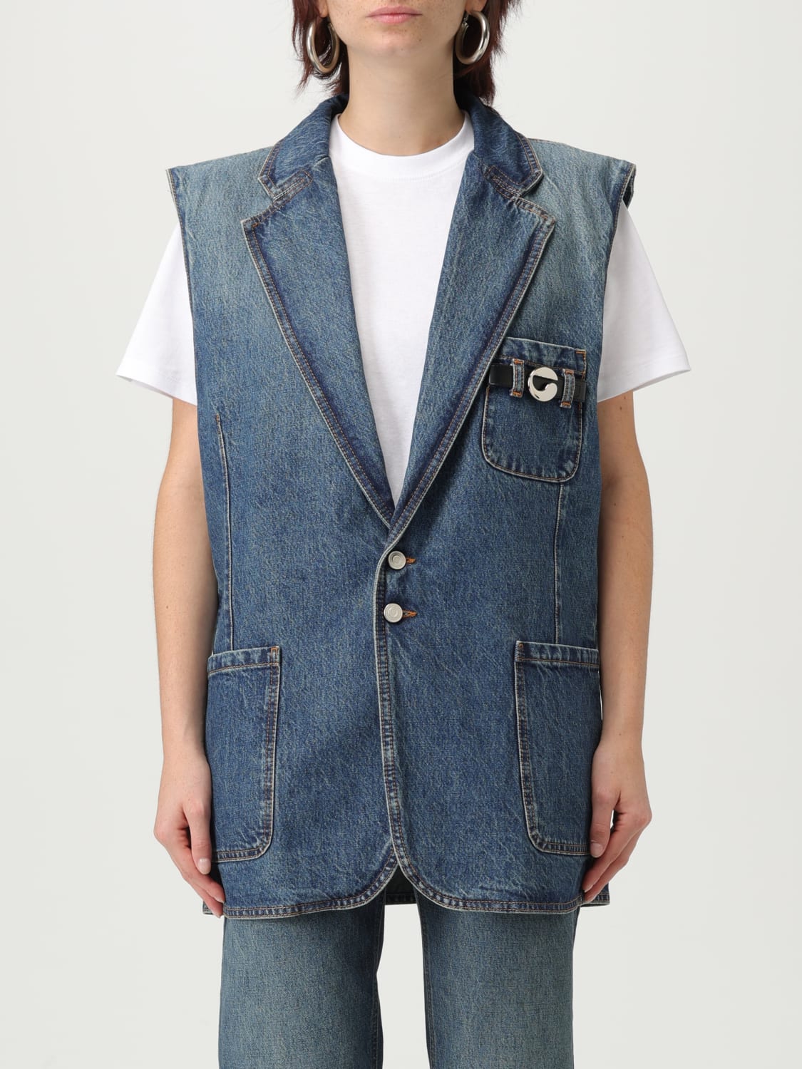 アウターその他 COPERNI Woman Waistcoat Blue COPV76F2014 BLU COPERNI: Waistcoat woman - Blue | Coperni waistcoat