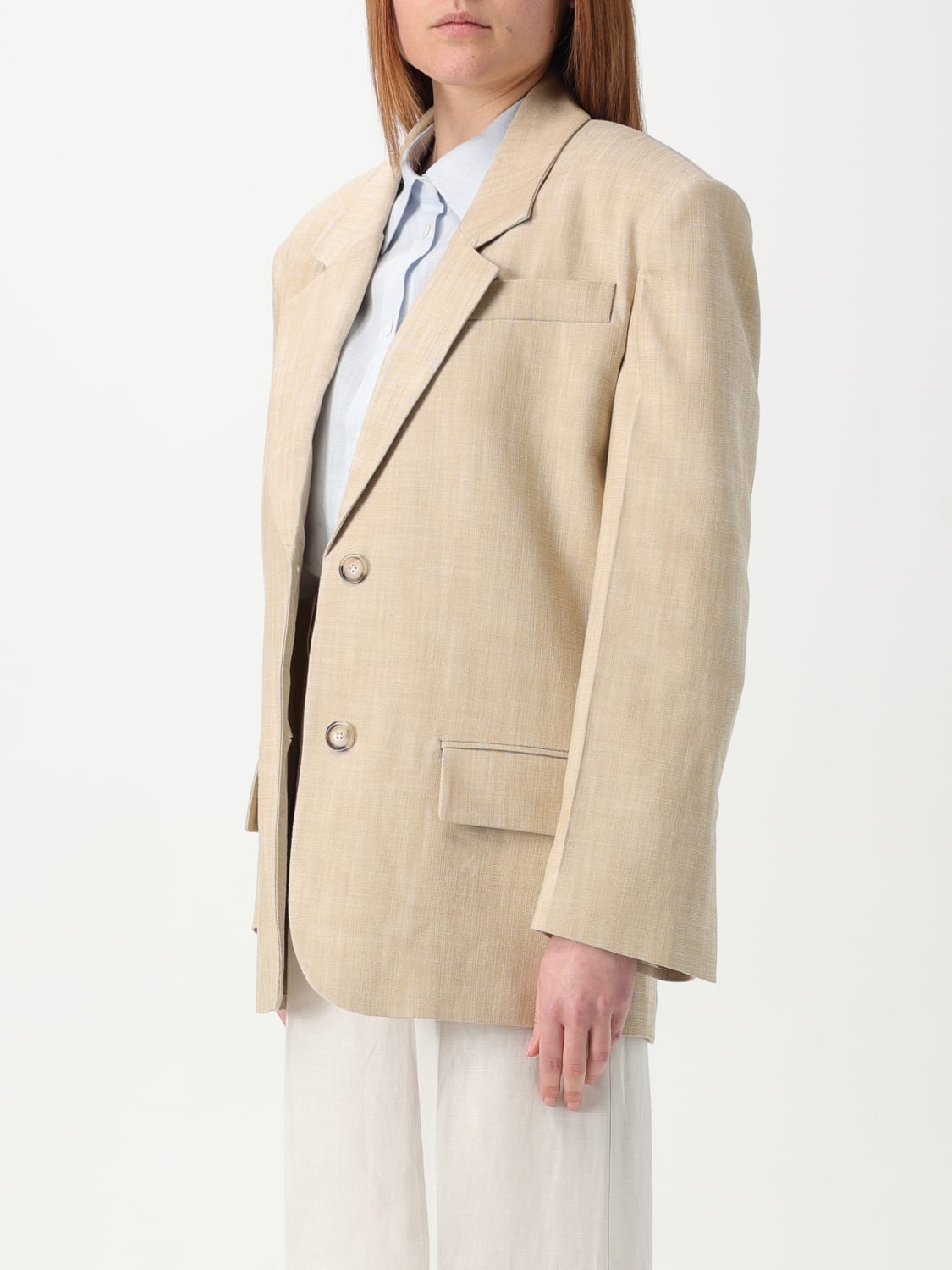 PINKO: Blazer in misto viscosa - Beige | Blazer Pinko