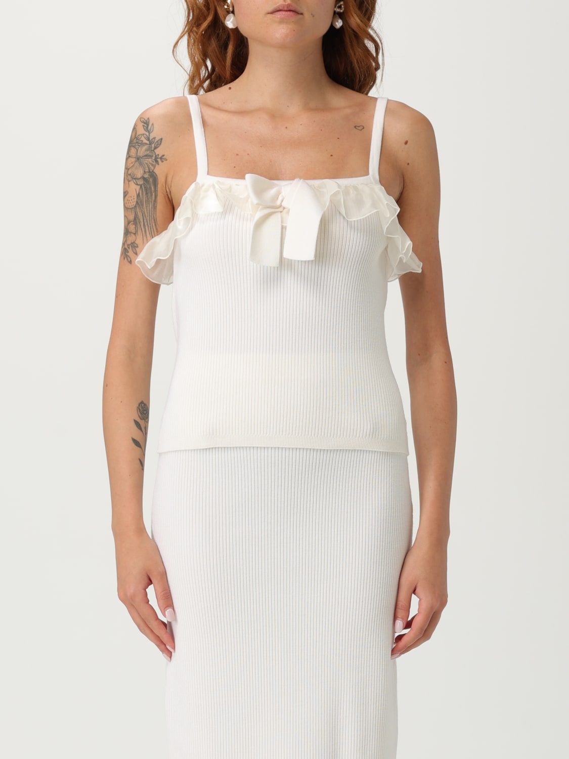 ALESSANDRA RICH TOP: Top woman Alessandra Rich, White - Img 1