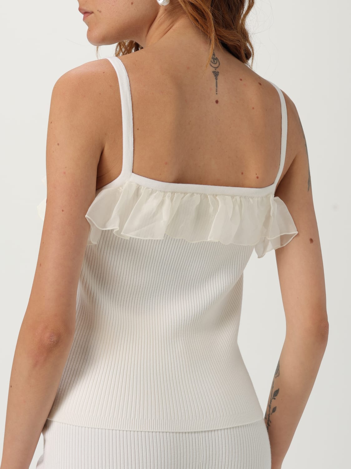 ALESSANDRA RICH TOP: Top woman Alessandra Rich, White - Img 5