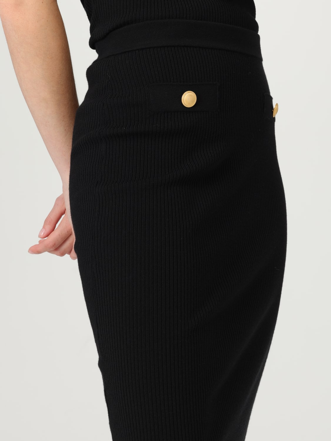 ALESSANDRA RICH GONNA: Gonna a tubino in lana e cashmere Alessandra Rich, Nero - Img 5