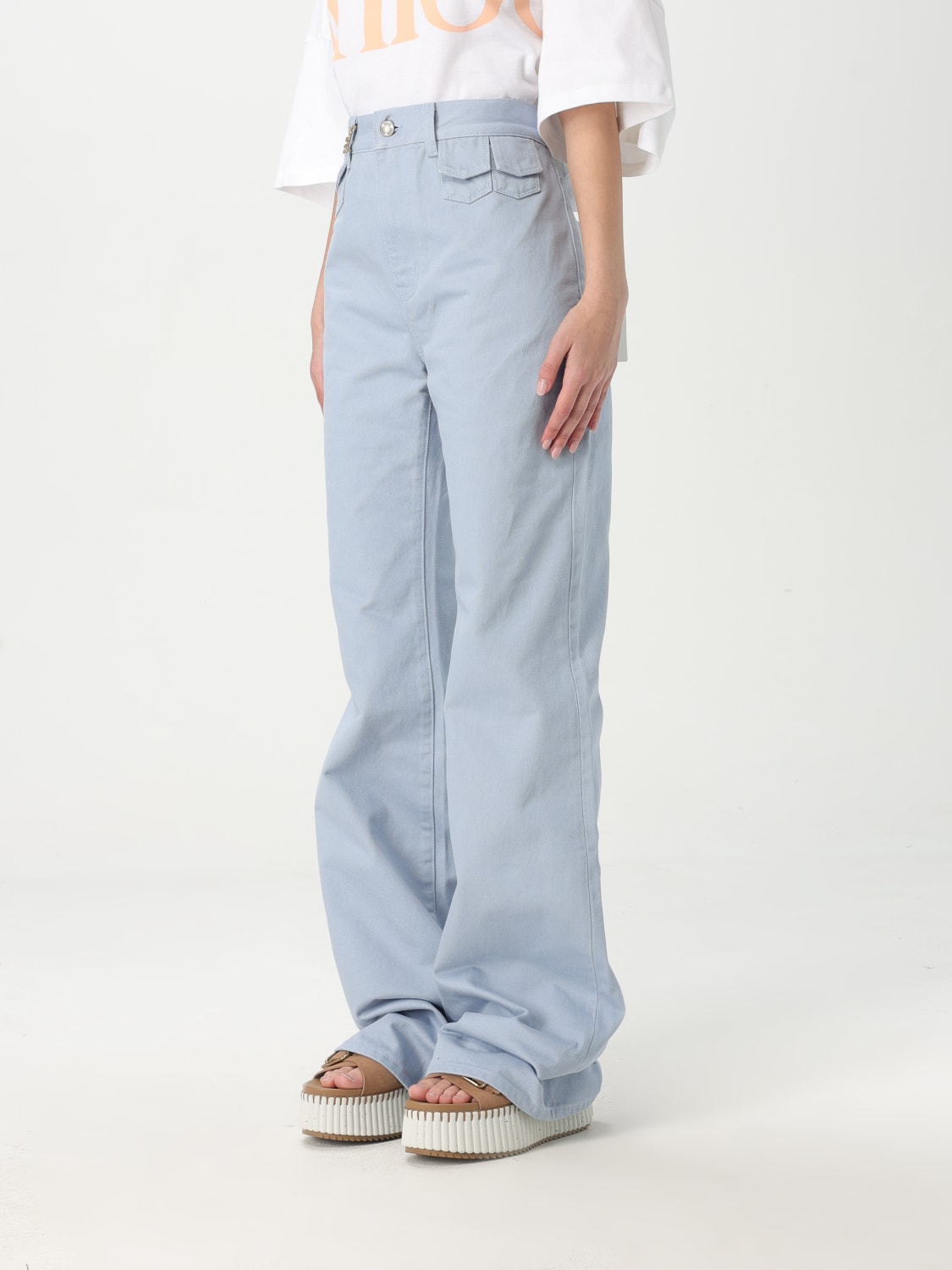 CHLOÉ: Jeans woman - Blue | Chloé jeans CH25UDP03252 online