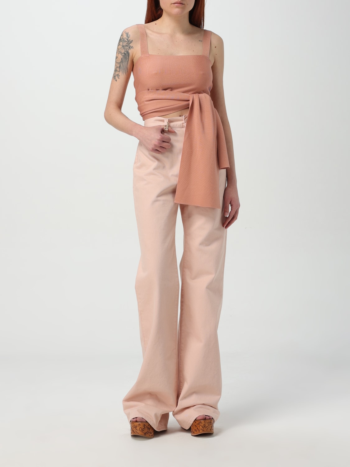 CHLOÉ: Jeans woman - Pink | Chloé jeans CH25UDP03252 online