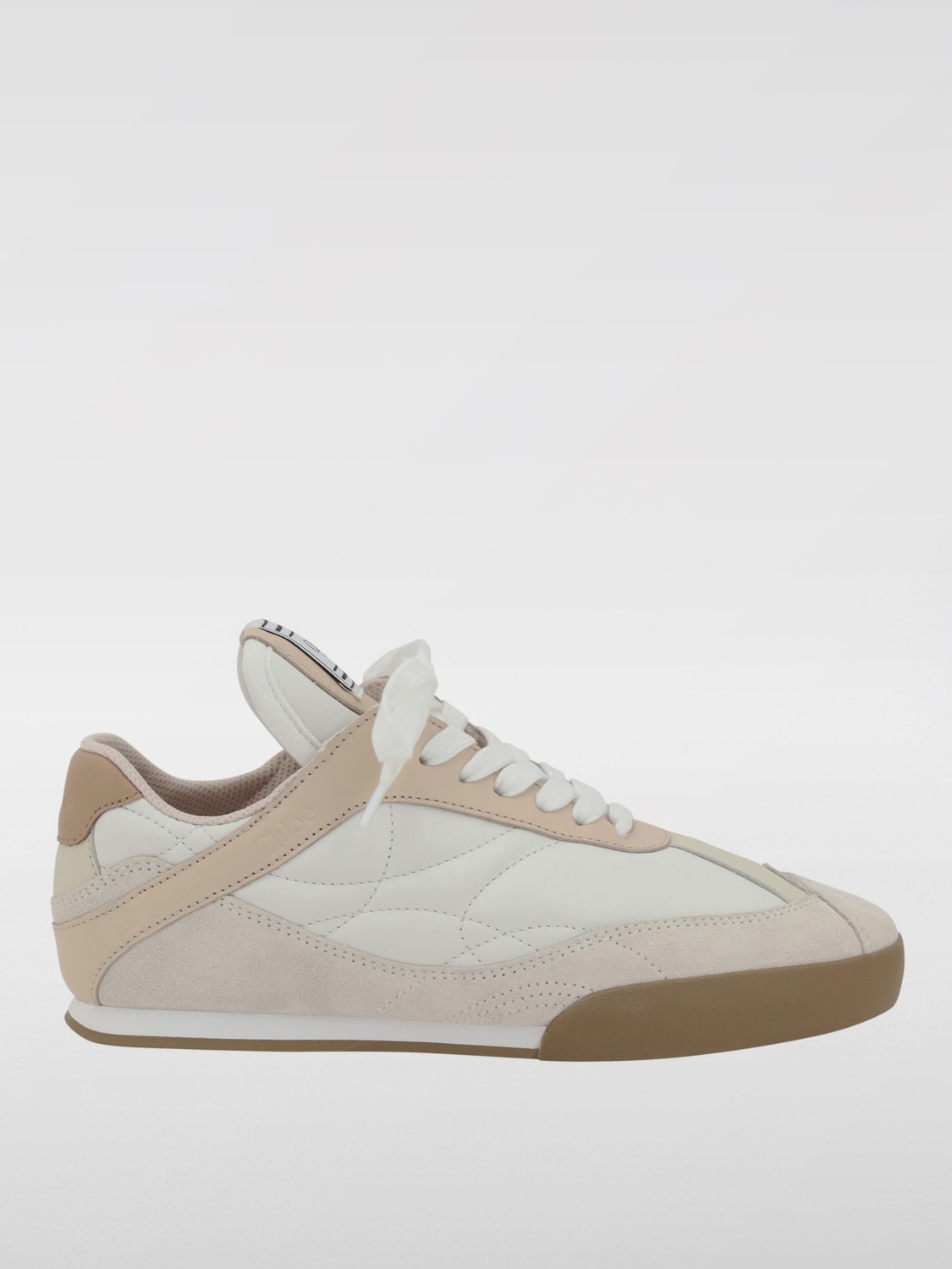 CHLOÉ SNEAKERS: Sneakers Kick Chloè in pelle trapuntata , Pesca - Img 1
