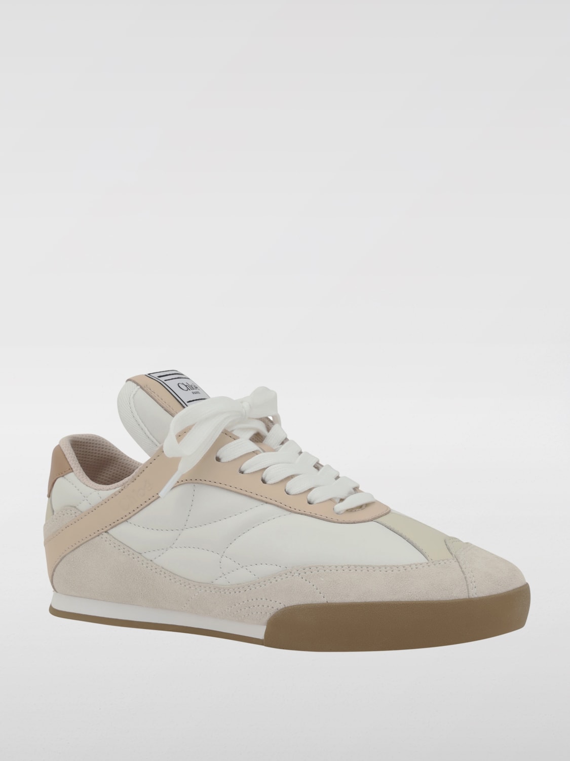 CHLOÉ SNEAKERS: Sneakers Kick Chloè in pelle trapuntata , Pesca - Img 2