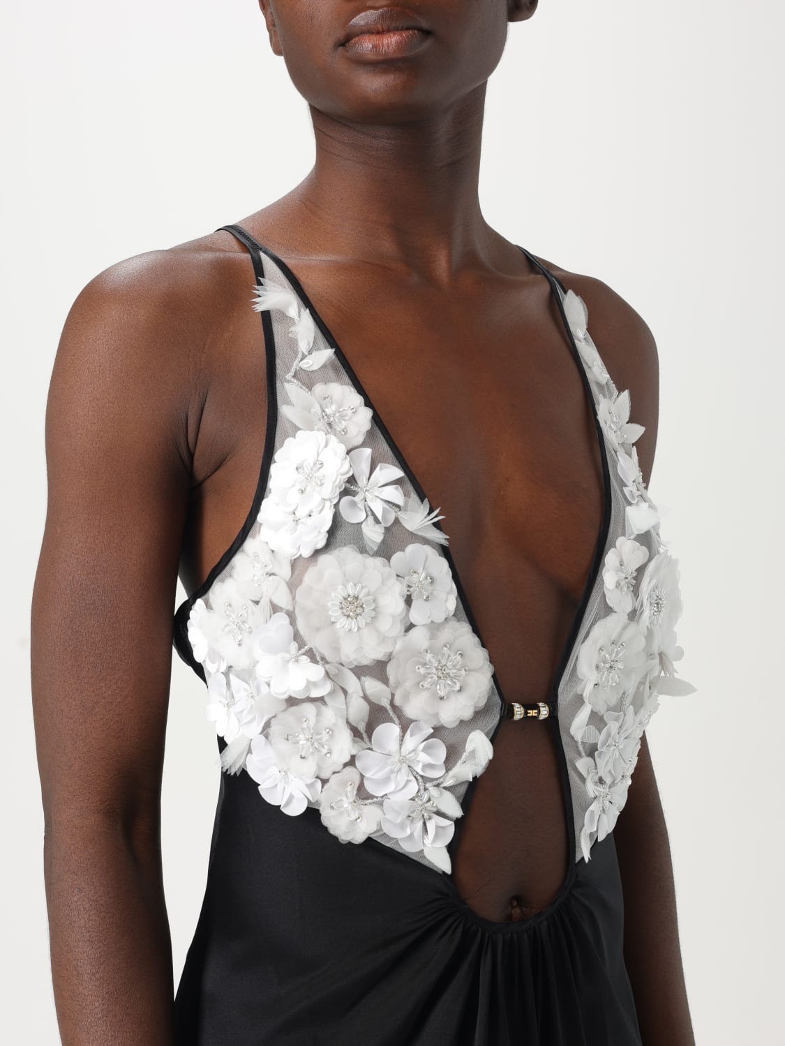 ELISABETTA FRANCHI DRESS: Dress woman Elisabetta Franchi, Ivory - Img 4