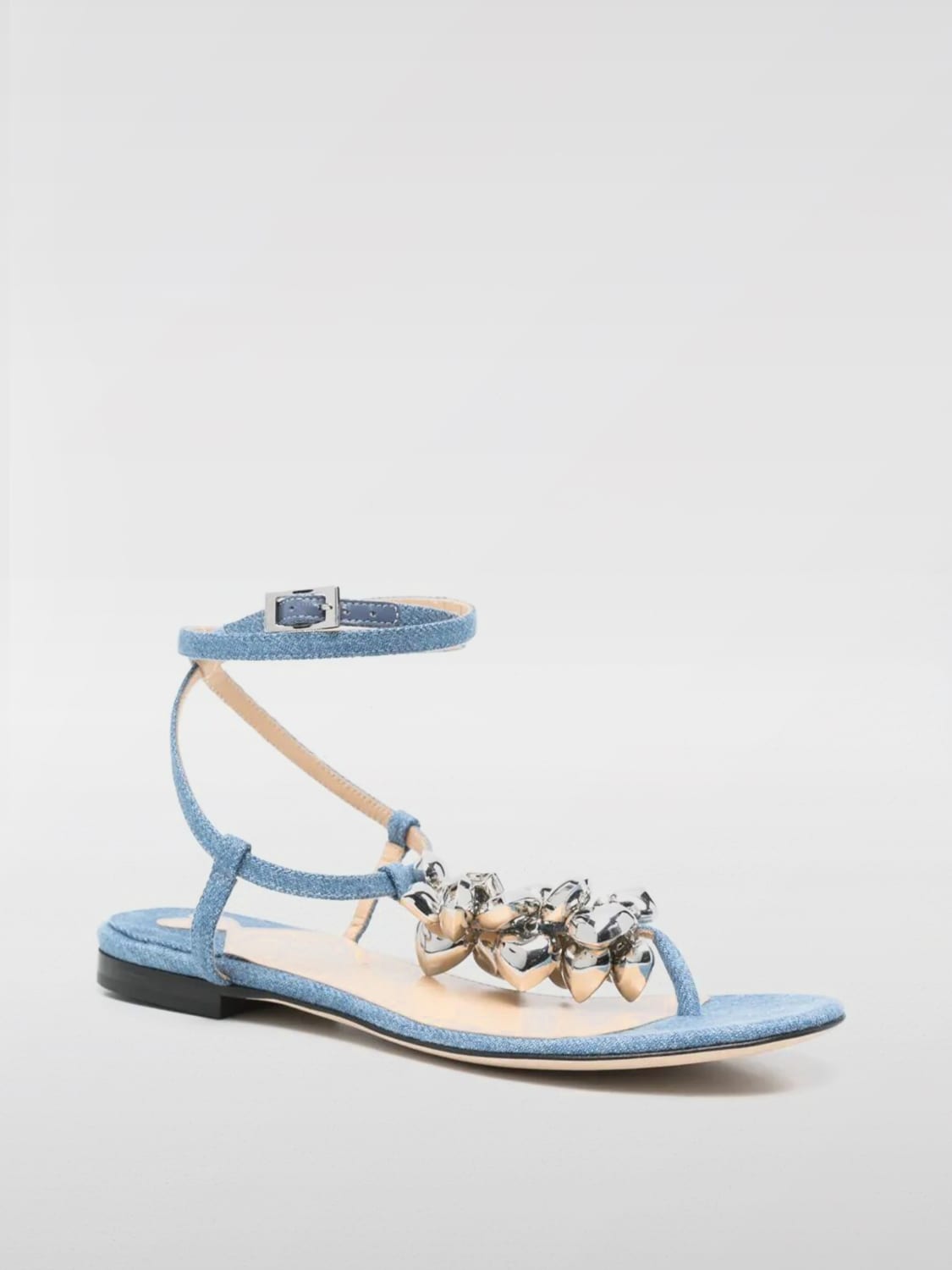 MACH&MACH FLAT SANDAL: Shoes woman Mach&mach, Blue - Img 2