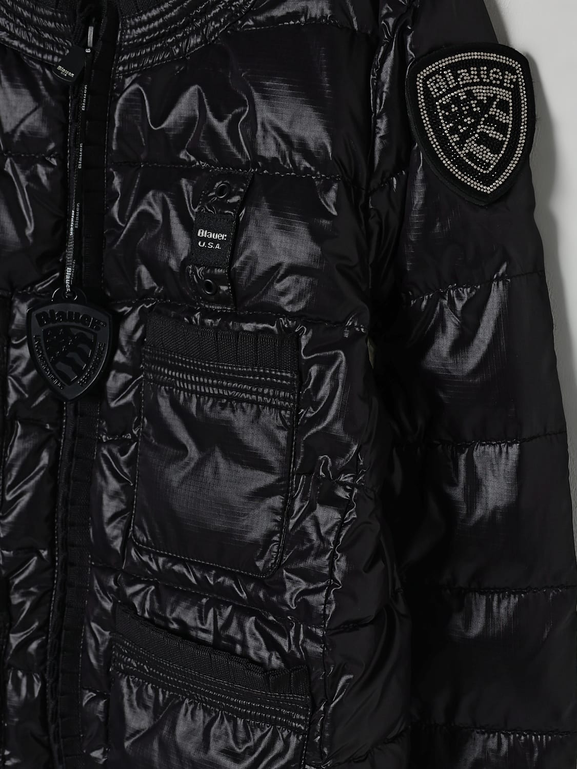 BLAUER GIACCA: Piumino imbottito e trapuntato Blauer, Nero - Img 3