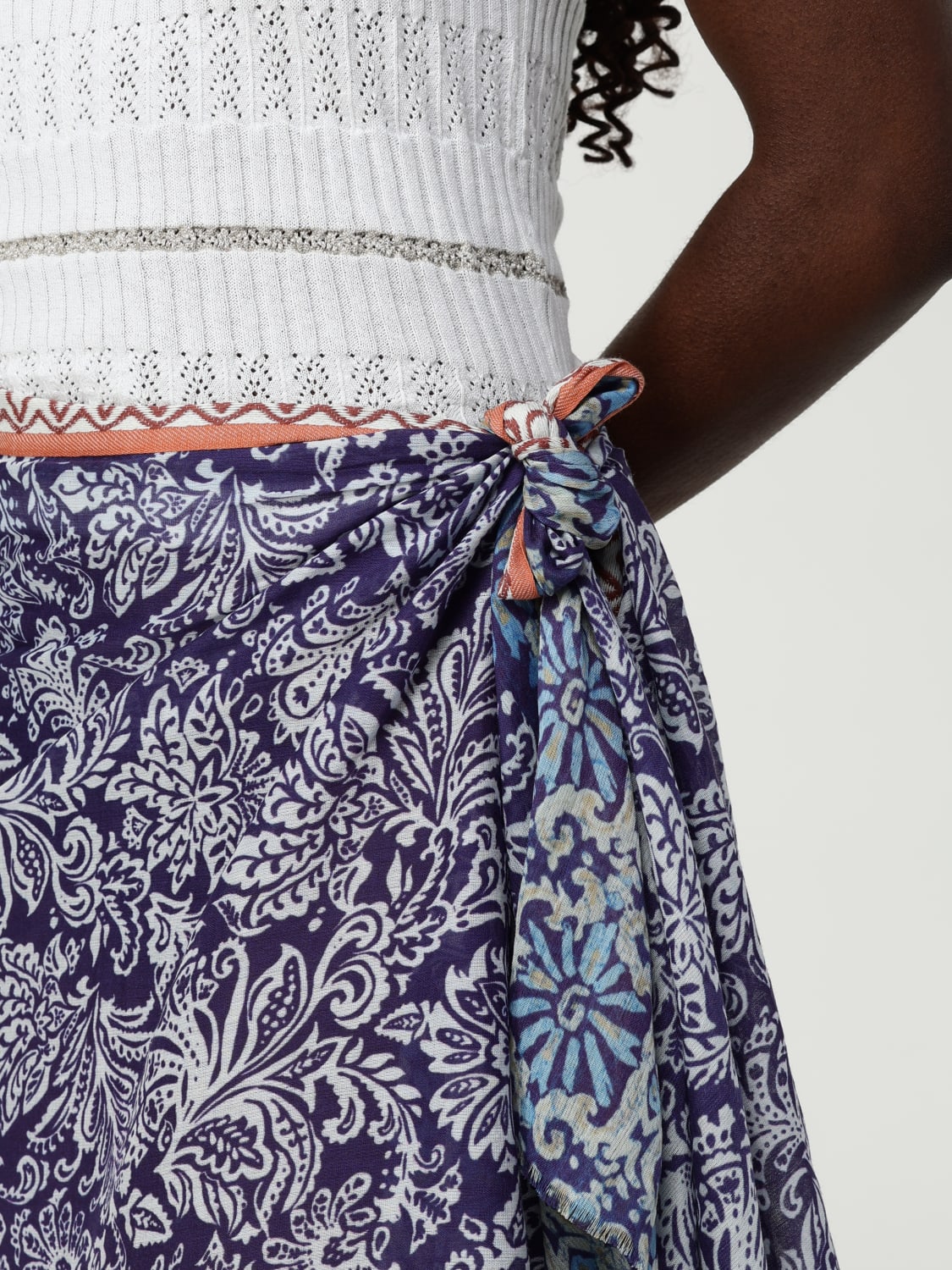 スカート MALIPARMI Woman Wrap-skirt Blue IC008910202 D8063 MALIPARMI: Wrap-skirt woman - Blue | Maliparmi skirt