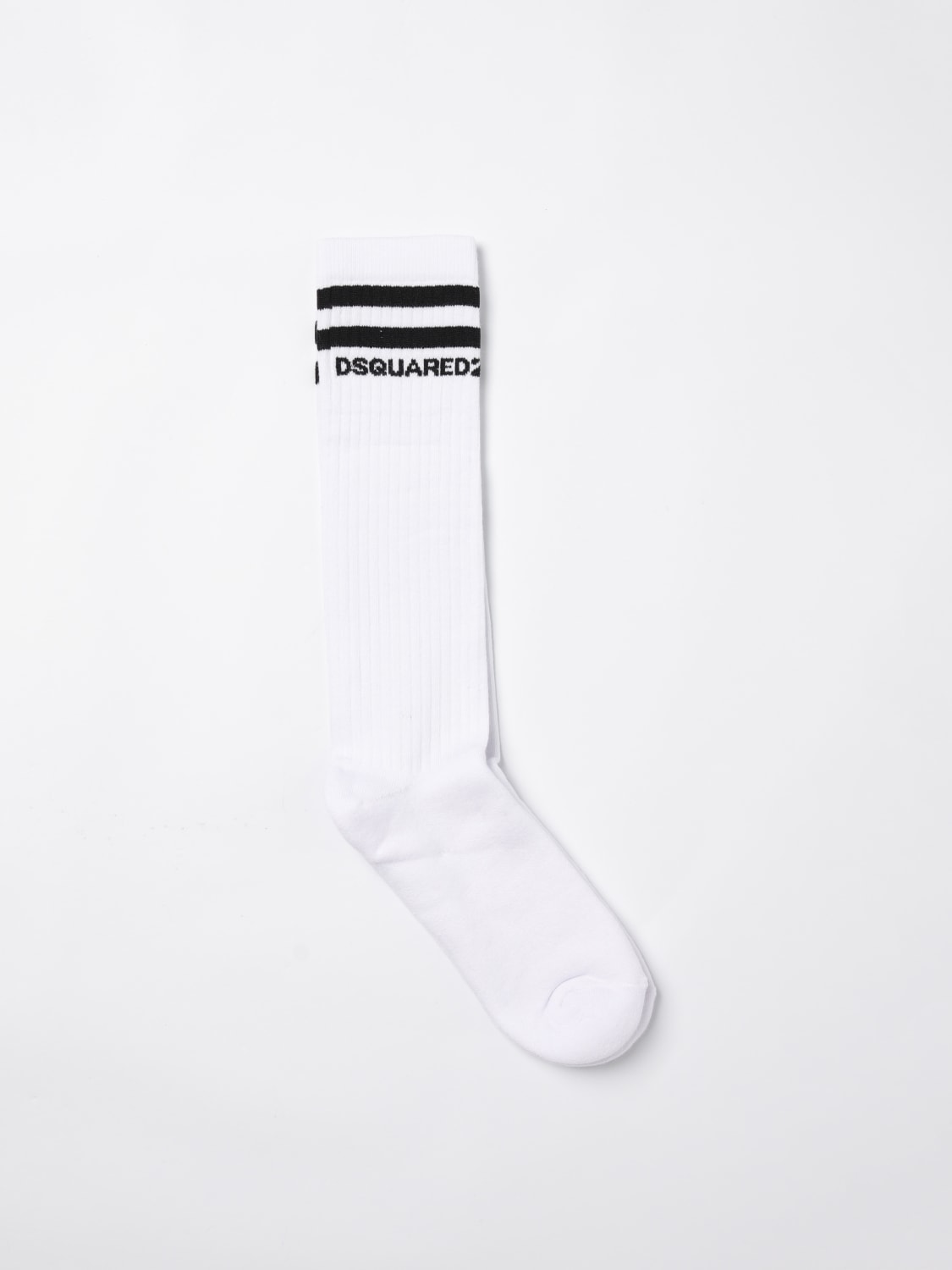 DSQUARED2 CALZE BEBÈ: Calze in cotone con logo Dsquared2, Bianco - Img 1