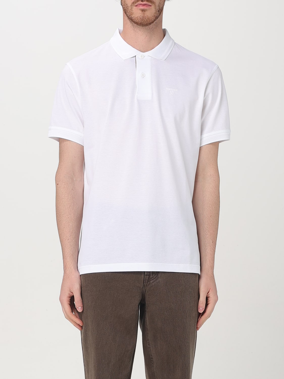 BARBOUR: Polo shirt men - White | Barbour polo shirt MML1464