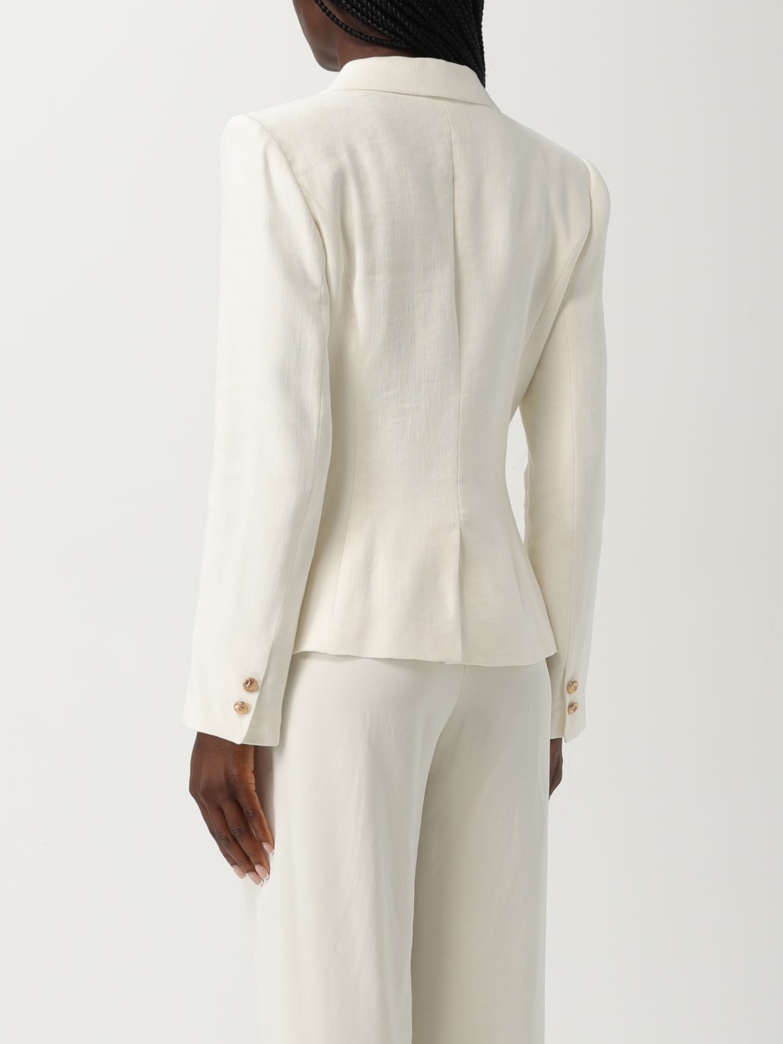 ELISABETTA FRANCHI JACKET: Blazer woman Elisabetta Franchi, Ivory - Img 2
