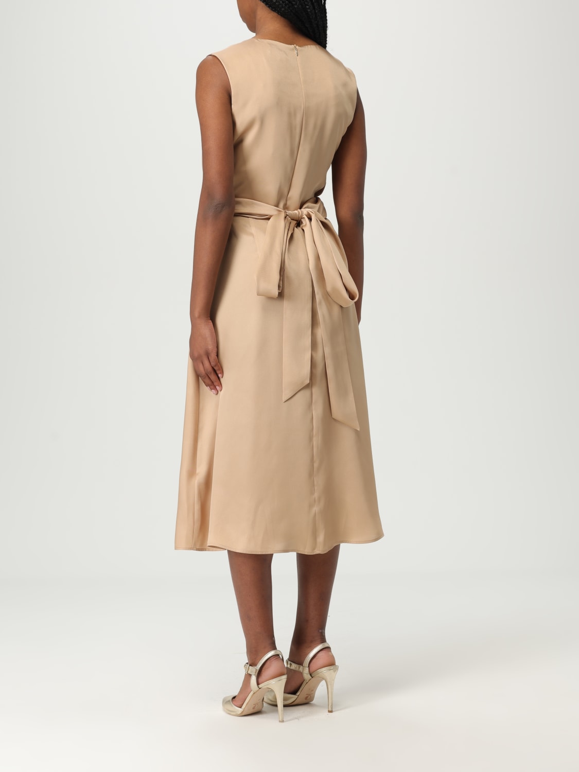 ワンピース LIU JO WOMEN'S BEIGE PERFORATED LONG DRESS Crochet long dress colour ecru | Liu Jo