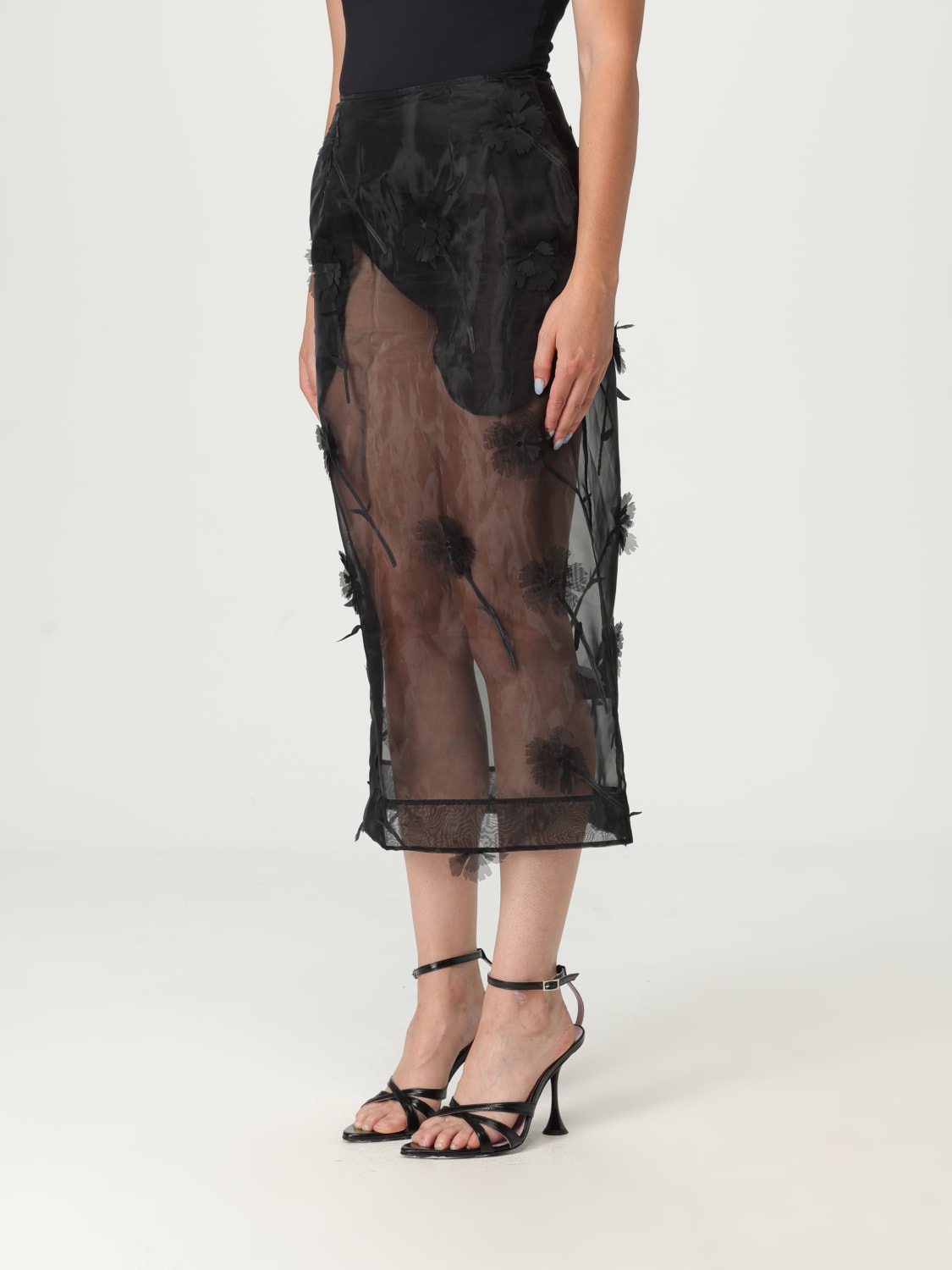 SIMONE ROCHA GONNA: Gonna in georgette Simone Rocha, Nero - Img 3