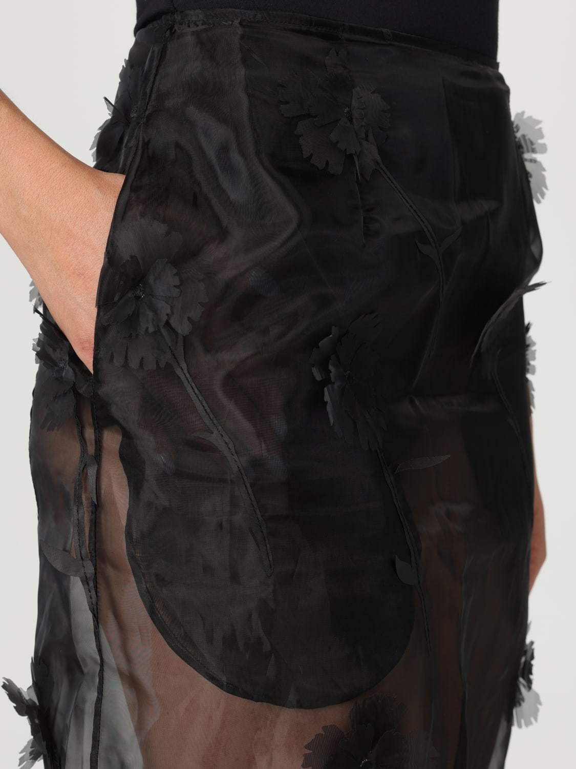 SIMONE ROCHA GONNA: Gonna in georgette Simone Rocha, Nero - Img 4