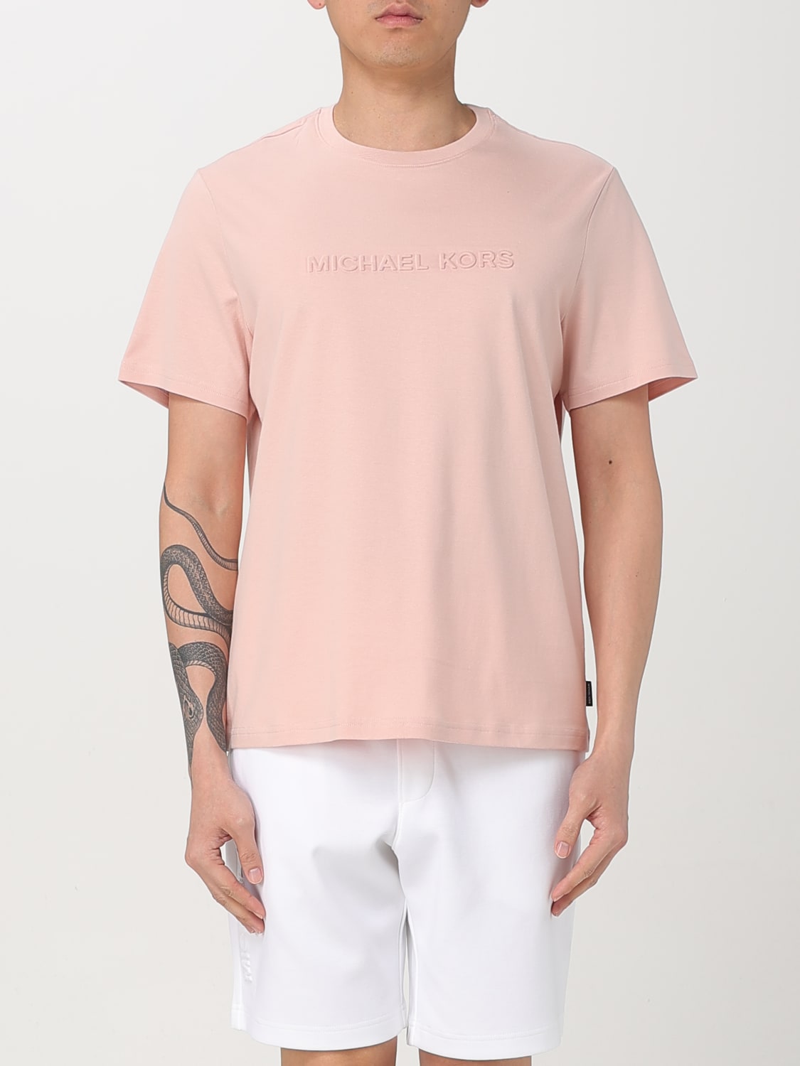Tシャツ・カットソー Michael Kors Men T-shirt Pink CF4529HIV2 674 MICHAEL KORS: T-shirt men - Pink | Michael Kors t-shirt