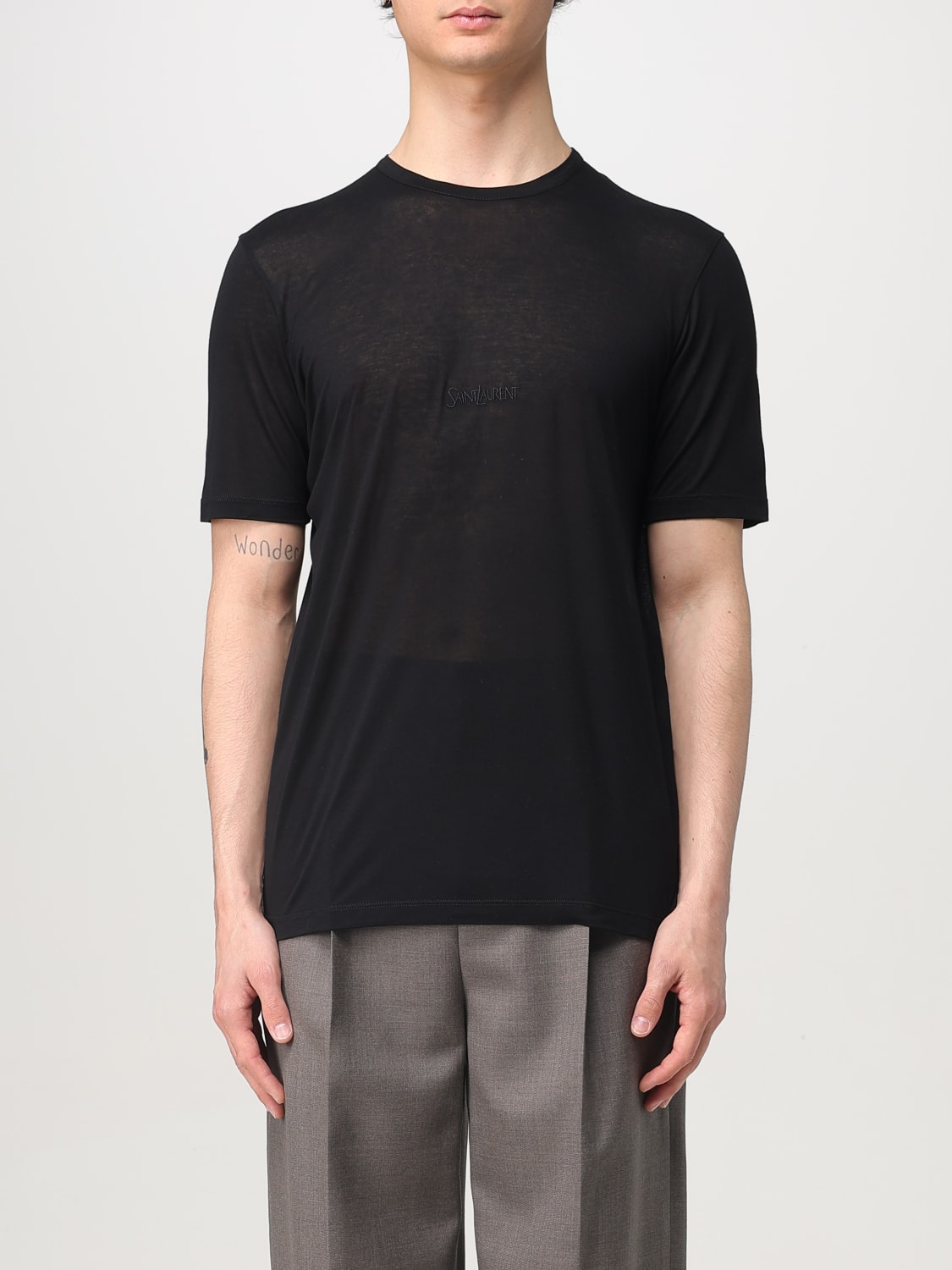 SAINT LAURENT T-SHIRT: T-shirt men Saint Laurent, Black - Img 1