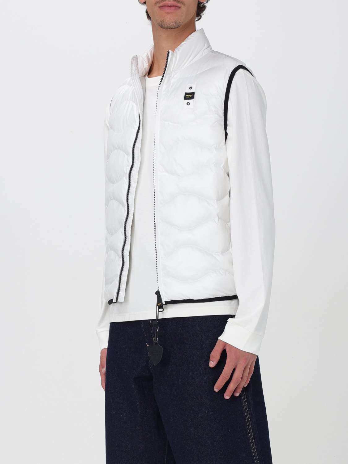 BLAUER SUIT VEST: Blauer padded quilted nylon vest, White - Img 3