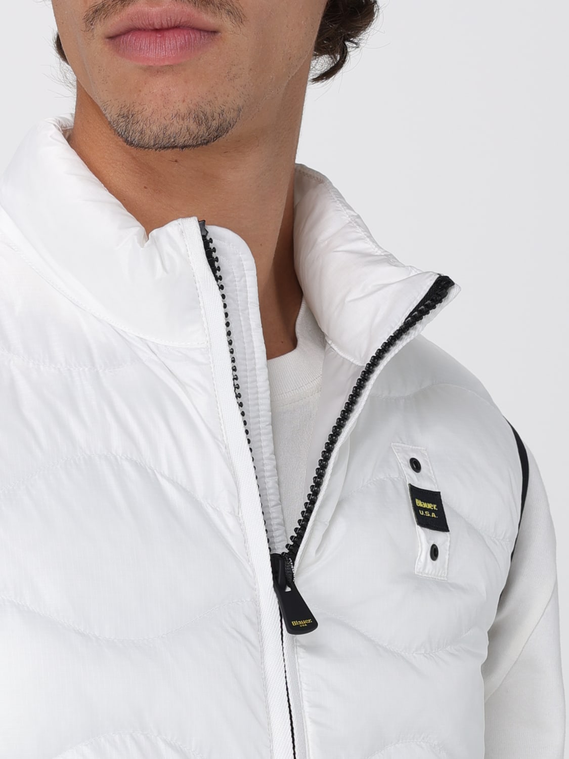 BLAUER SUIT VEST: Blauer padded quilted nylon vest, White - Img 4